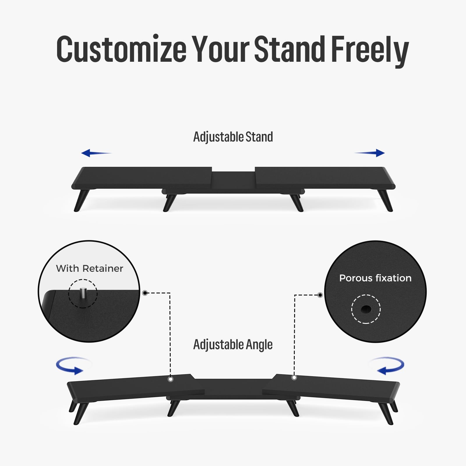 Loukin Dual Monitor Stand Riser for Desk - 43.6\