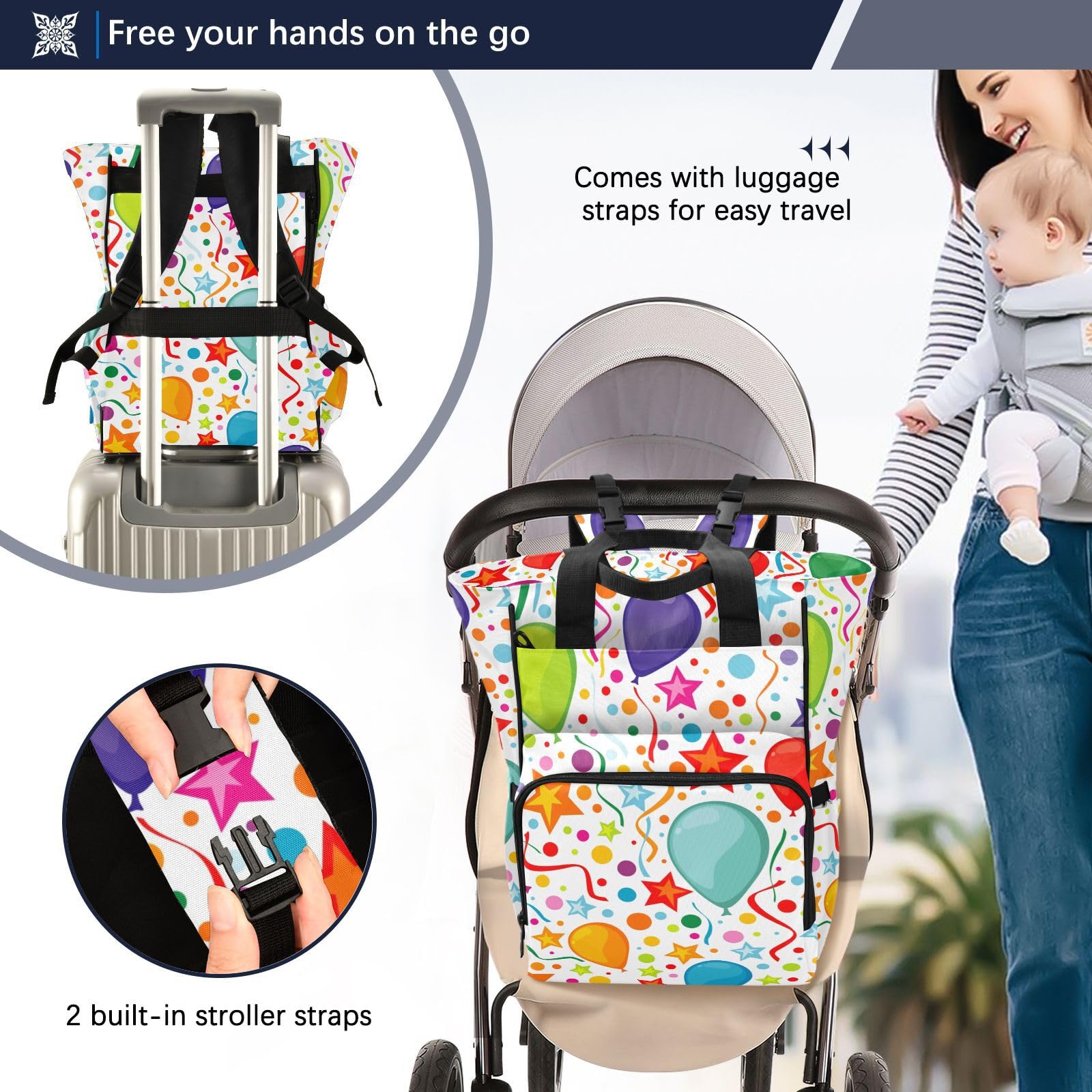 **SPRIPORT Baby Diaper Backpack - Waterproof Travel Nappy Changing Bag with Stroller Straps & Bottle Storage, Large Capacity for Boys & Girls - Perfect for Birthday Parties, Shopping, Hiking & Travel Essentials**    *(Use Case: Ideal for parents on-the-go, baby showers, family outings, and everyday diaper storage.)*