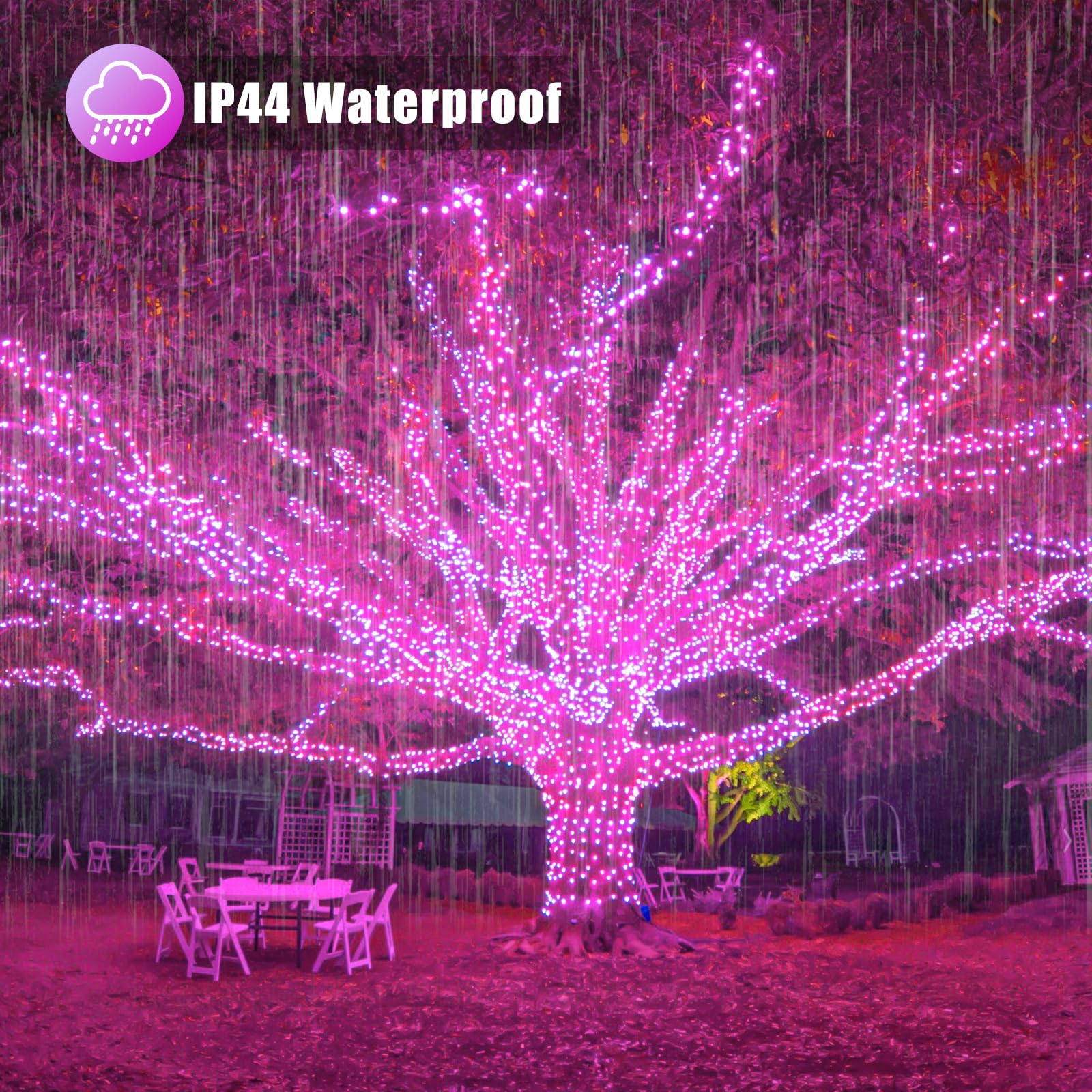 100 LED Pink String Lights - 33ft Waterproof Fairy Lights with 8 Modes, Clear Wire for Indoor/Outdoor Use | Perfect for Bedroom Decor, Wedding, Christmas, Garden & Party Lighting
