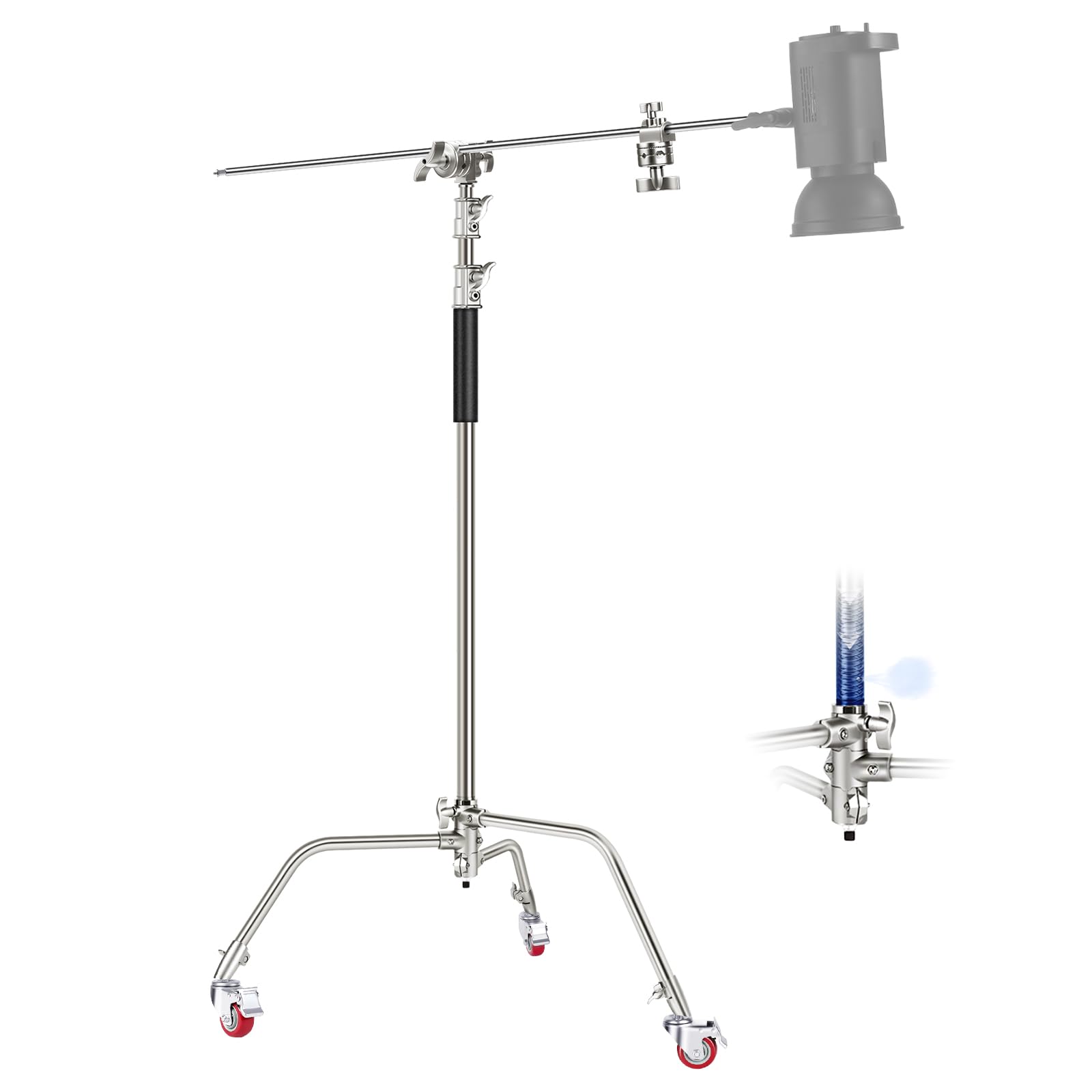 Neewer Heavy Duty 13ft/4m Adjustable Metal Light Stand with Spring Cushion - 1/4