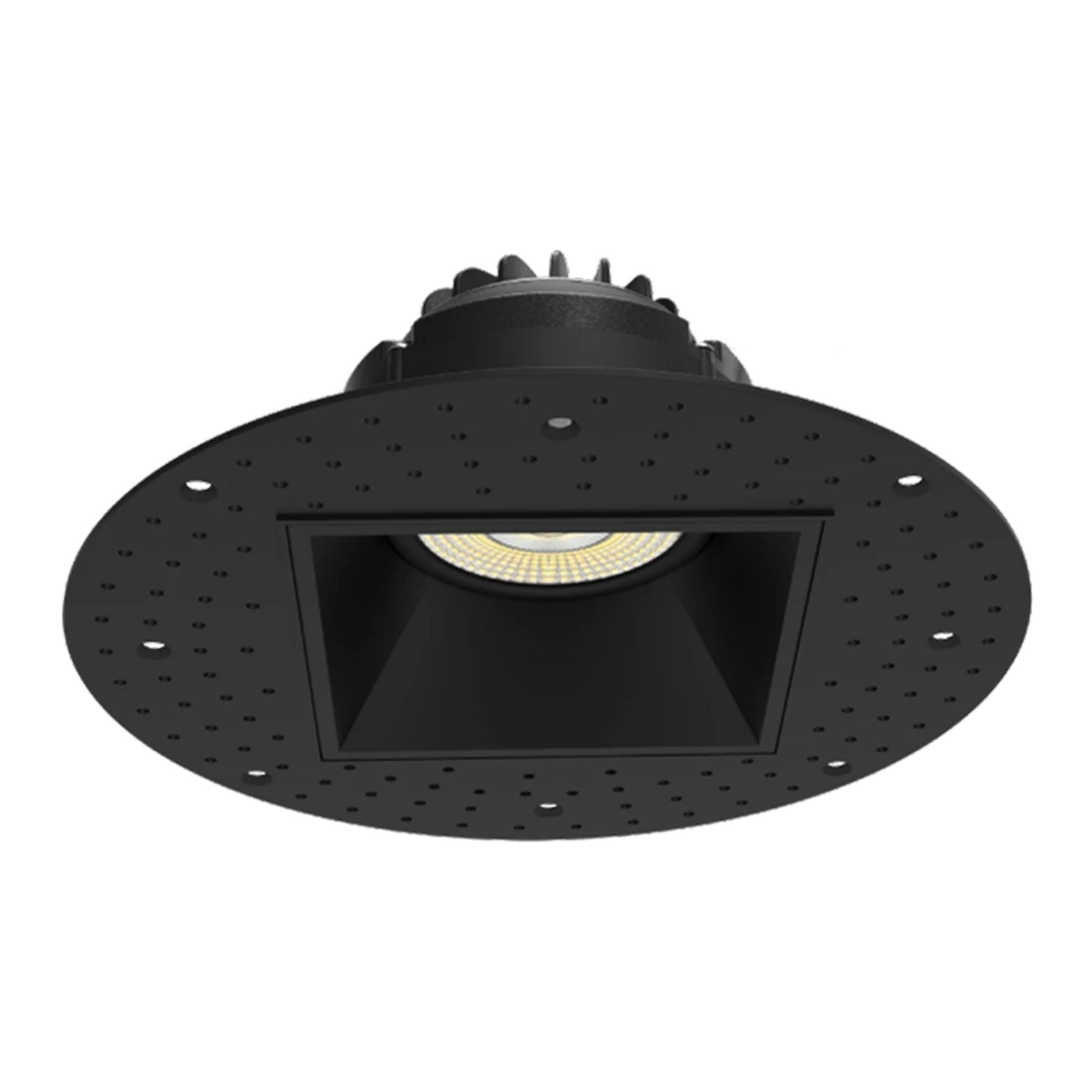 4 Inch Trimless Gimbal Downlight 15W 1250 Lumens 5 CCT Adjustable Black Square Recessed Cone LED Light for Living Room, Kitchen, Bedroom, and Commercial Spaces
