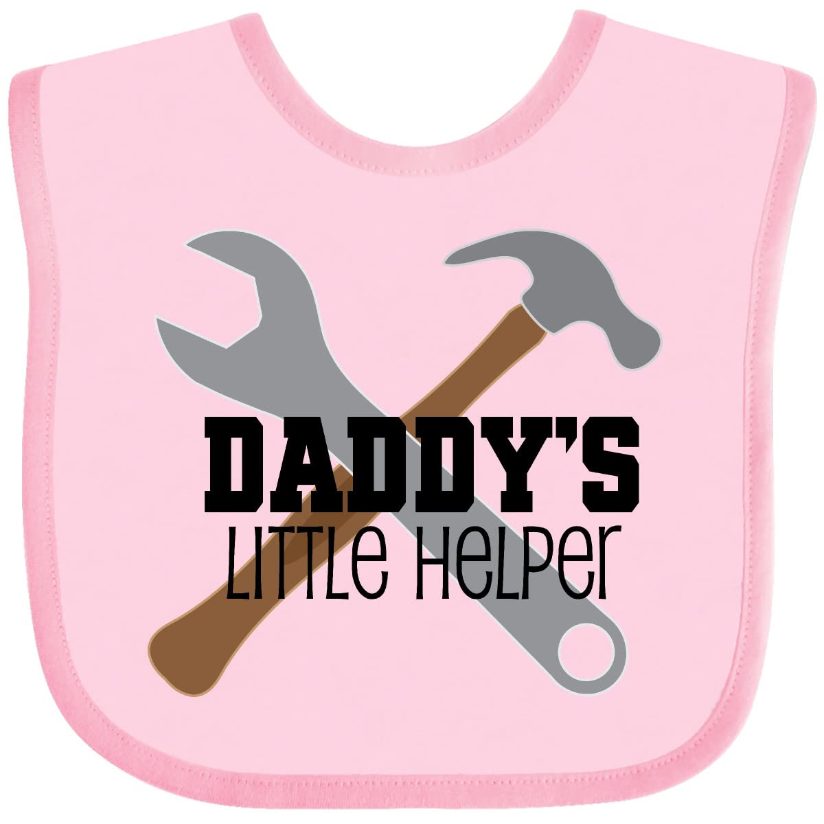 Inktastic Daddy's Little Helper Tool Set Baby Bib - Cute Construction Theme Bib for Babies & Toddlers - Perfect for Father's Day, Baby Showers & Mealtime Mess Protection