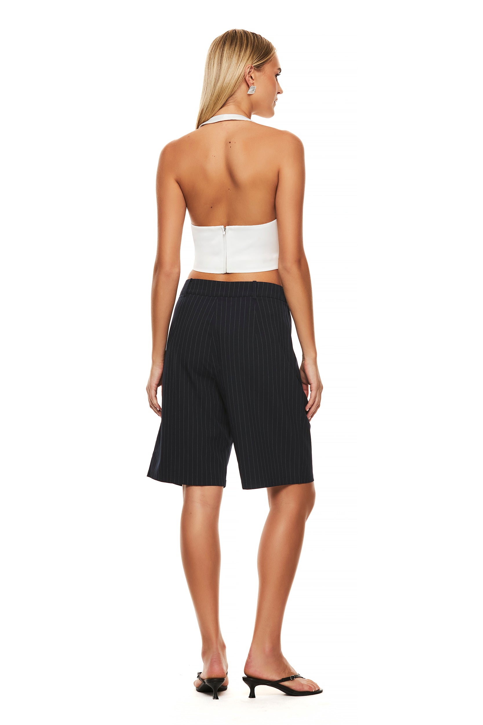 **Xander Navy Pinstripe Shorts for Men - Comfortable & Stylish Casual Wear - Perfect for Summer, Beach, and Outdoor Activities**