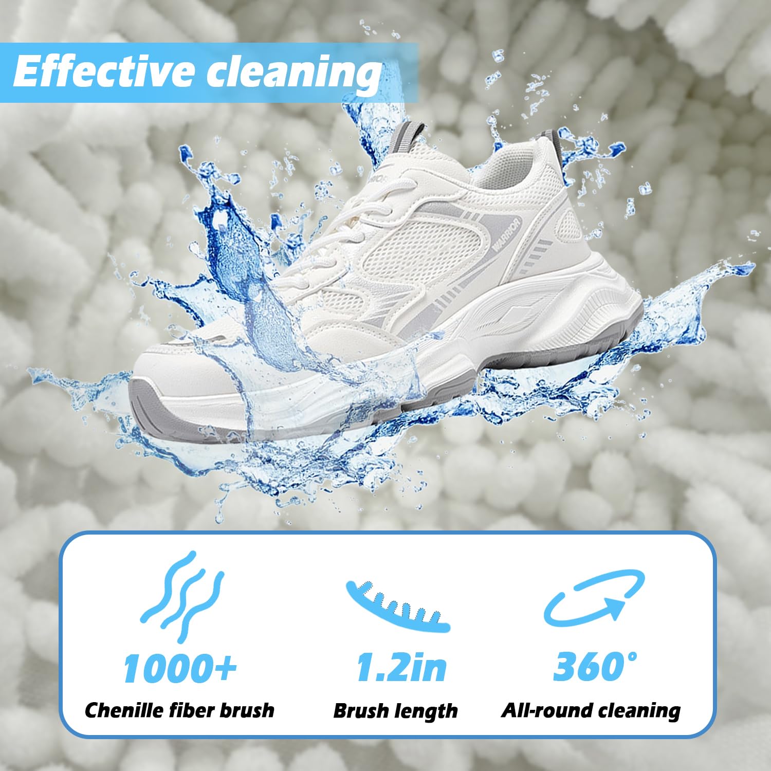 **Shoe Washing Machine Bag for Sneakers & Tennis Shoes - 2 Pack White Laundry Bags with Durable Zipper & Soft Chenille Fabric - Protects Shoes in Washer & Dryer - Perfect for Gym, Sports & Travel**