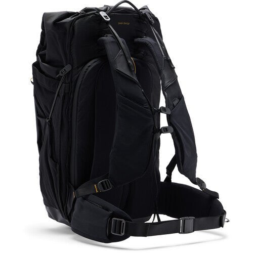 Peak Design 45L Outdoor Backpack - Waterproof Hiking Backpack for Travel & Photography Gear - Durable Black Daypack for Camping, Hiking & Adventure Travel