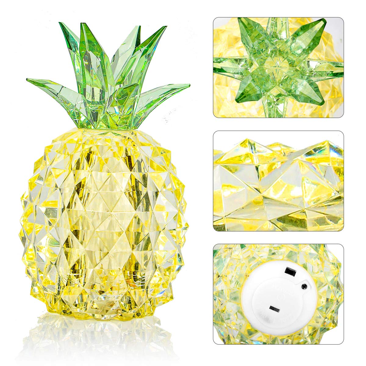 ANGELLOONG Pineapple Night Lights - 2 Pack LED Table Lamps for Bedroom Decor, Kids Room & Gift Ideas | Perfect for Bedside, Nursery, Living Room & Party Centerpieces