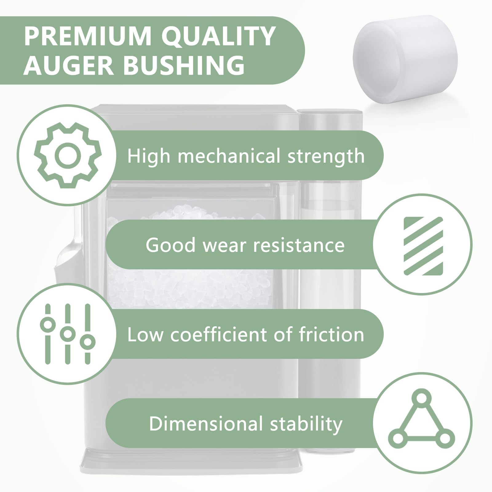 GE Opal 2.0 Ice Maker Bushing Replacement - Fix Screeching & Grinding Noise, Black Sludge Issue for Countertop Ice Makers | Perfect for Home Kitchen, Office, or RV Use