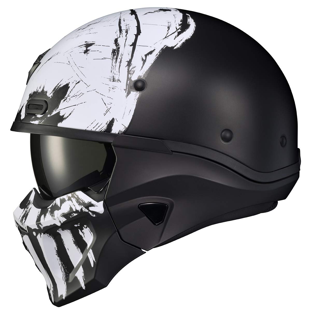 ScorpionEXO Covert X Open Face 3/4 Motorcycle Helmet - DOT Approved, Bluetooth Ready with Speaker Pockets, Lightweight & Comfortable for Urban Commuting & Cruising (Black, Small)