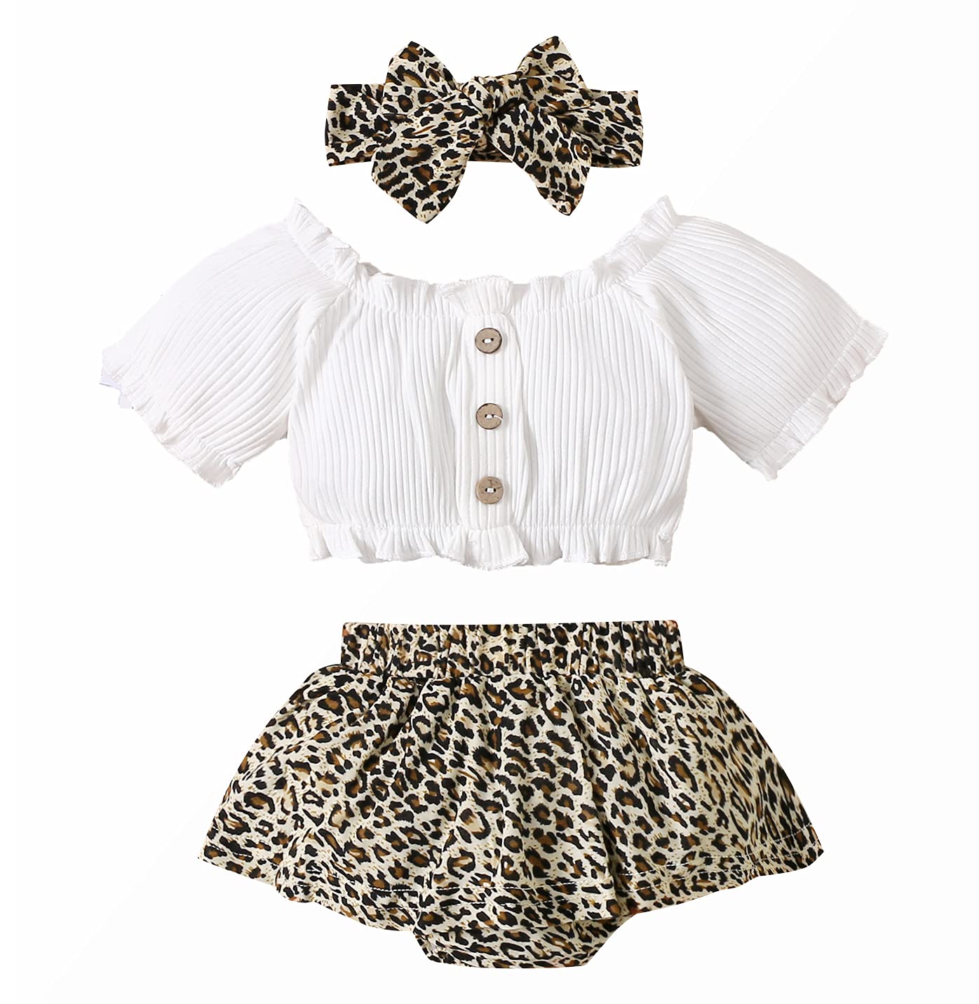 Adorable Newborn Baby Girl Summer Outfits - Short Sleeve T-Shirts, Shorts & Headband Set | Soft Cotton Casual Clothes for Infants | Perfect for Playdates, Photo Shoots & Summer Adventures