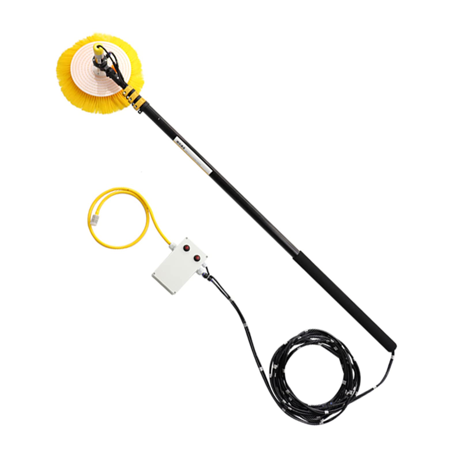 Electric Solar Panel Cleaning Brush Kit with Self-Rotating Brush & 3.5m Pole - PV Module Cleaner for Roof Panels - Perfect for Home & Commercial Solar System Maintenance