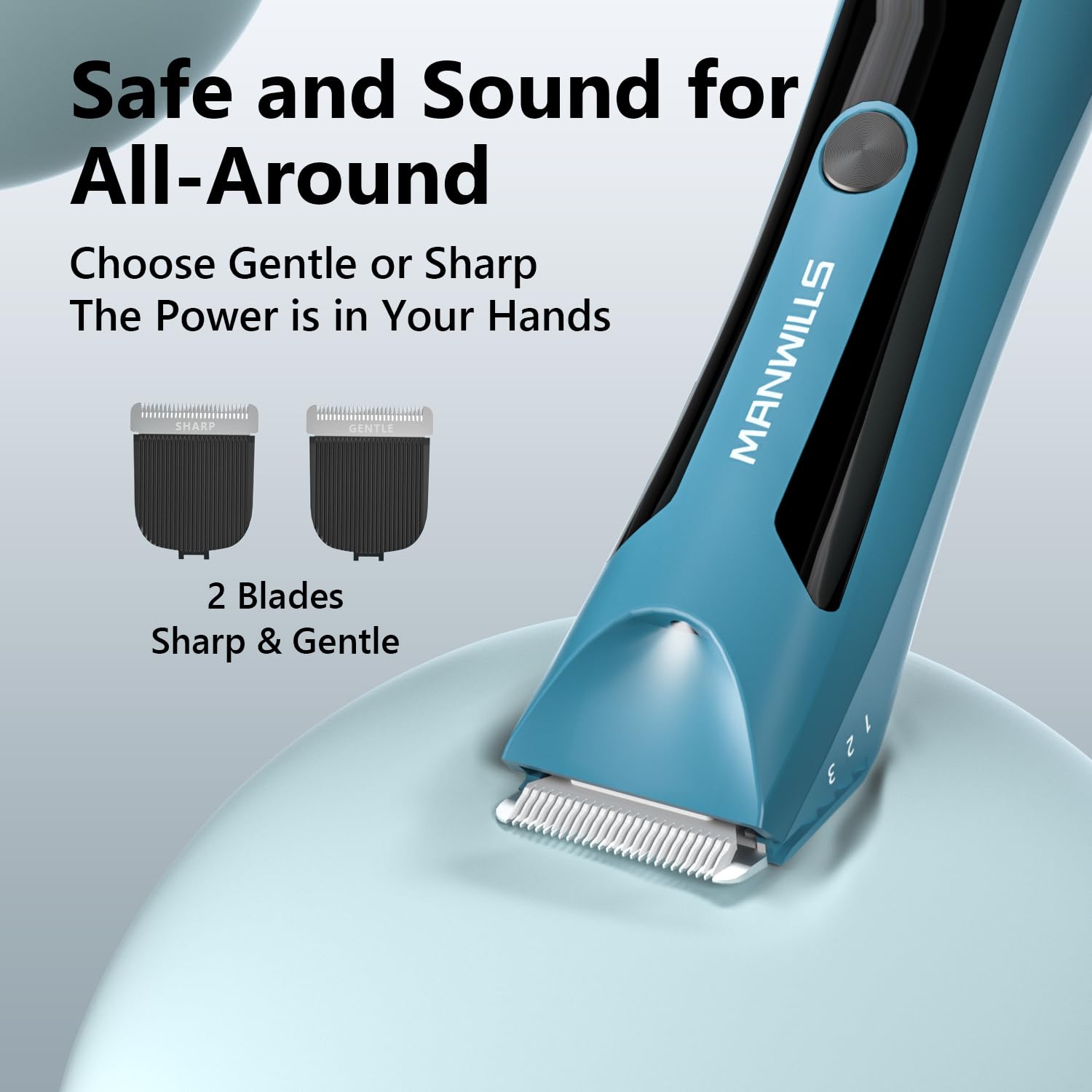 Men's Body Hair Trimmer & Groomer - Waterproof Electric Ball Trimmer/Shaver for Groin, Chest & Body - Wet/Dry Use with Charging Dock - Mens Hygiene & Grooming Kit for Travel, Gym & Home Use