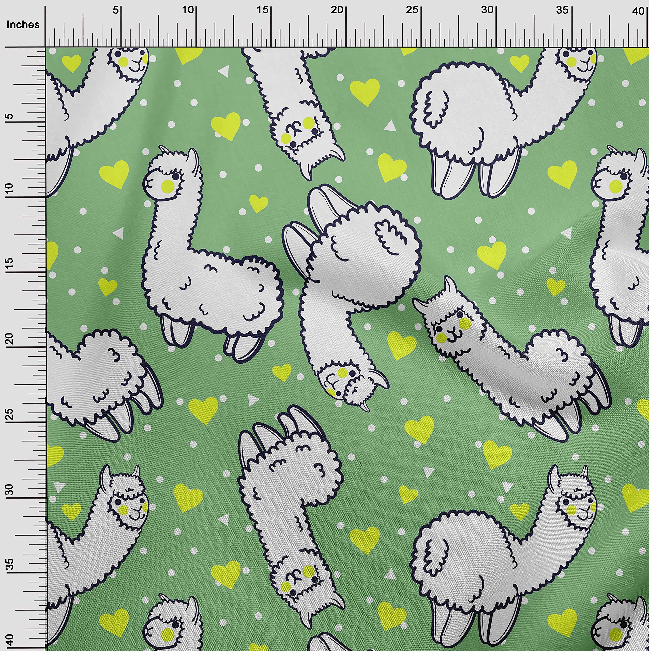 oneOone Velvet Light Green Fabric Sheep Nursery Decor - 58 Inch Wide Printed Craft Fabric for Sewing | Perfect for DIY Baby Blankets, Nursery Curtains & Home Decor Projects