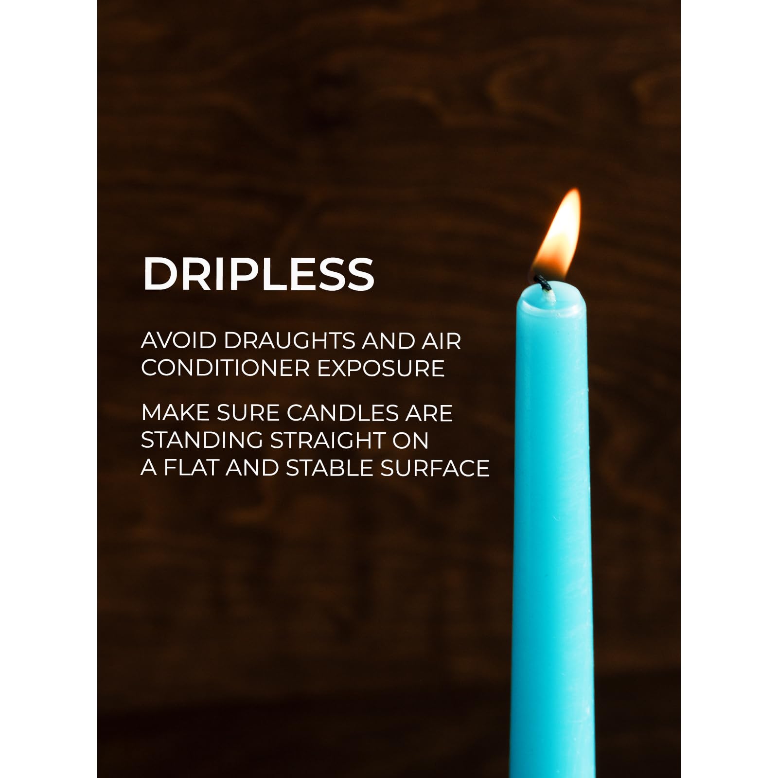 Premium 10 Inch Taper Candles Set of 12 - Dripless Unscented Candlesticks for Elegant Dining & Home Decor - Long-Lasting Turquoise Dinner Candles - Perfect for Weddings, Romantic Dinners & Holiday Centerpieces