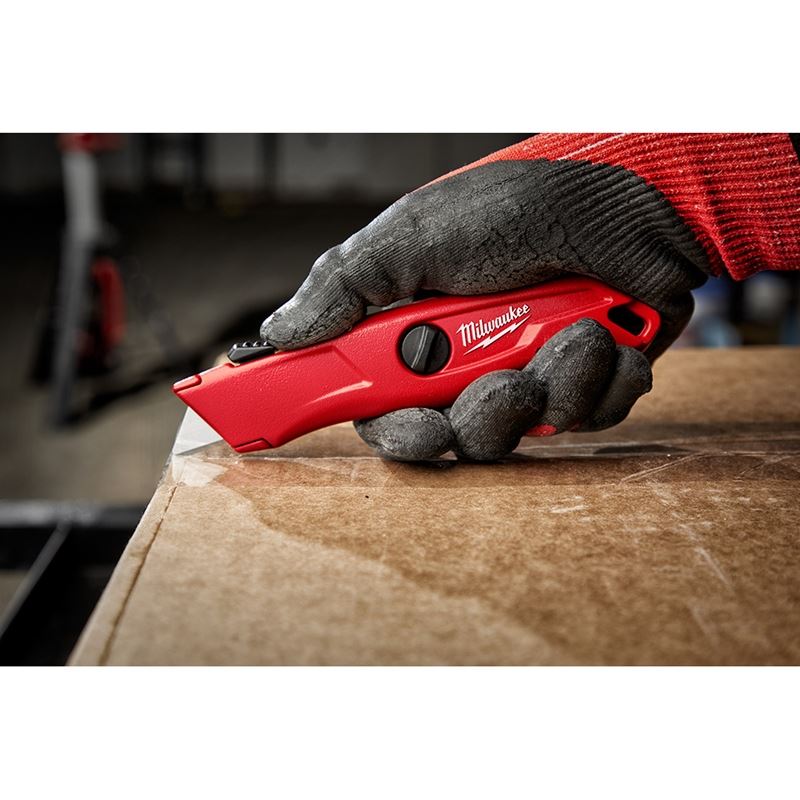 48-Pack 22-Inch Self-Retracting Utility Knife - Heavy Duty Safety Box Cutter for Warehouse, Construction, and DIY Projects - Sharp Replaceable Blades for Cardboard, Packaging, and Craft Cutting