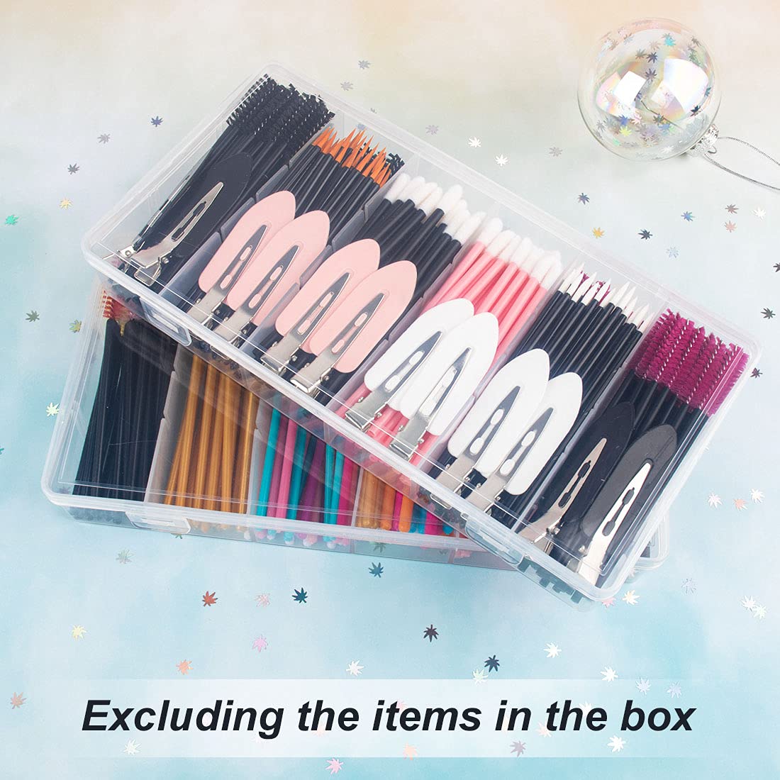 Clear Plastic Storage Box 2-Pack - Cosmetic & Makeup Organizer, Fishing Tackle Box, Jewelry & Hardware Accessories Container - Perfect for Home, Office & Travel Organization