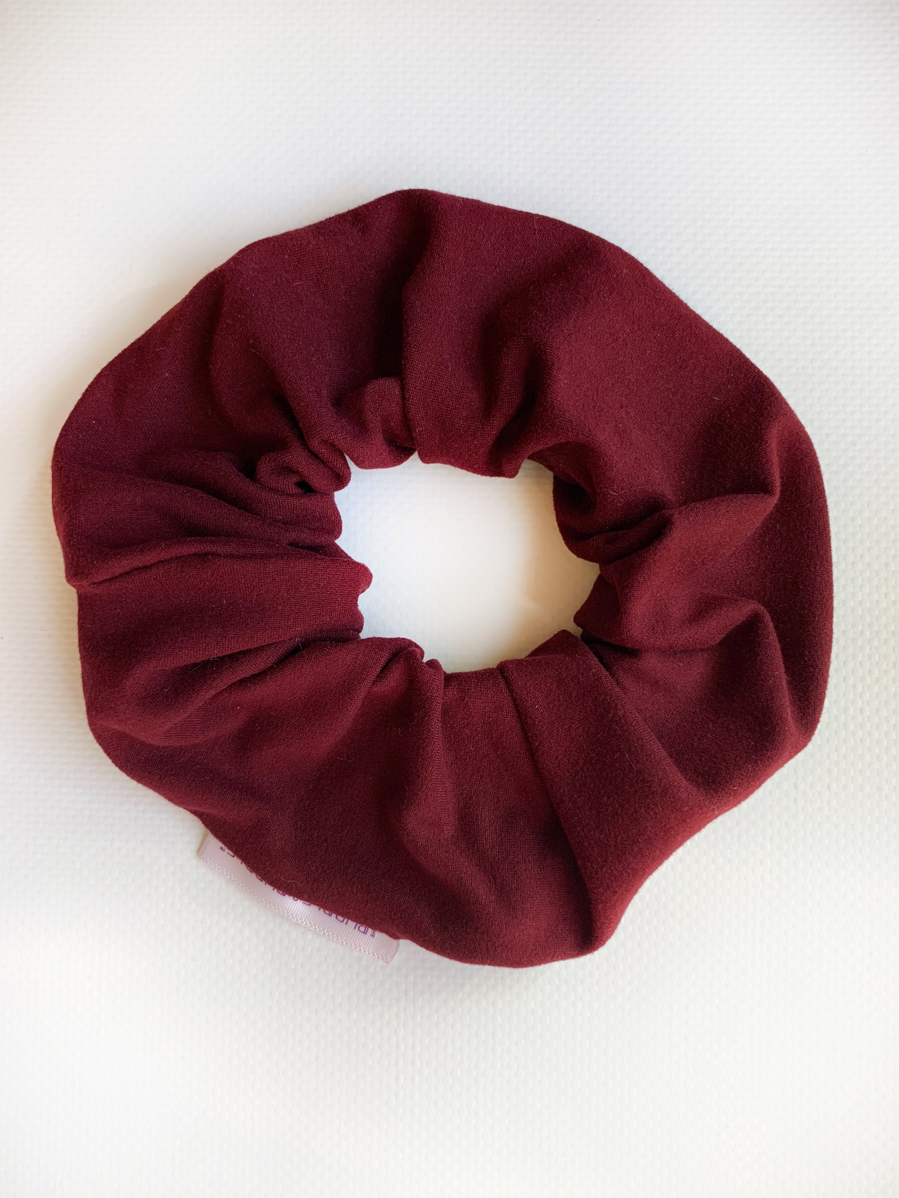 Maroon Velvet Scrunchie Hair Tie - Soft & Stretchy for Women & Girls - Perfect for Workouts, Yoga, and Everyday Style