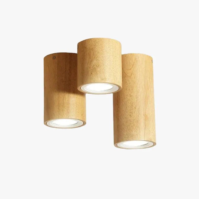 Modern Round Wooden Flush Mount Ceiling Light Fixture - Natural Wood Grain Design for Bedroom, Living Room, Dining Room & Hallway Lighting