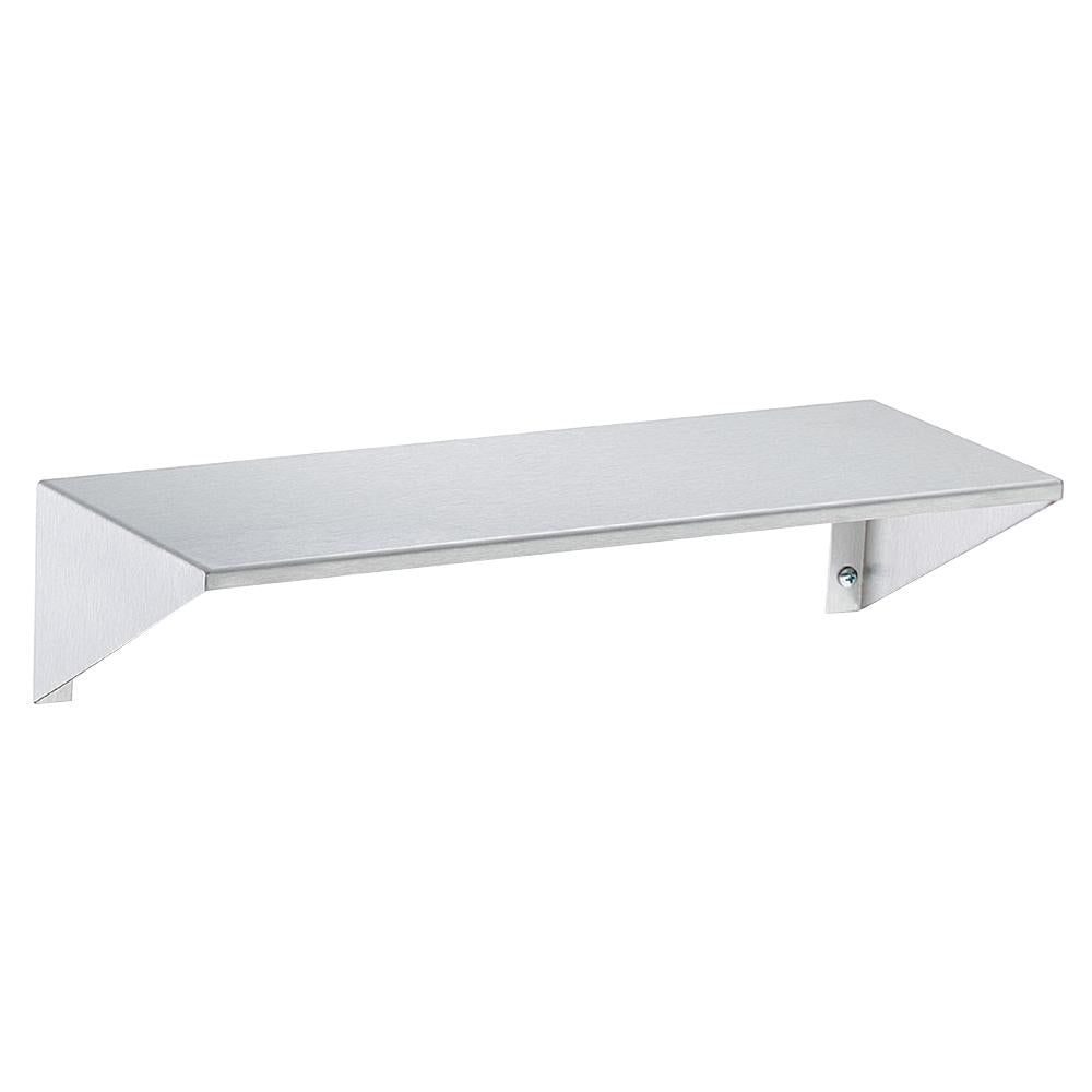 Bradley 758 016 Surface Mounted Shelf with Integral End Bracket - 16 Inch Satin Finish | Perfect for Bathroom, Kitchen & Garage Storage Organization