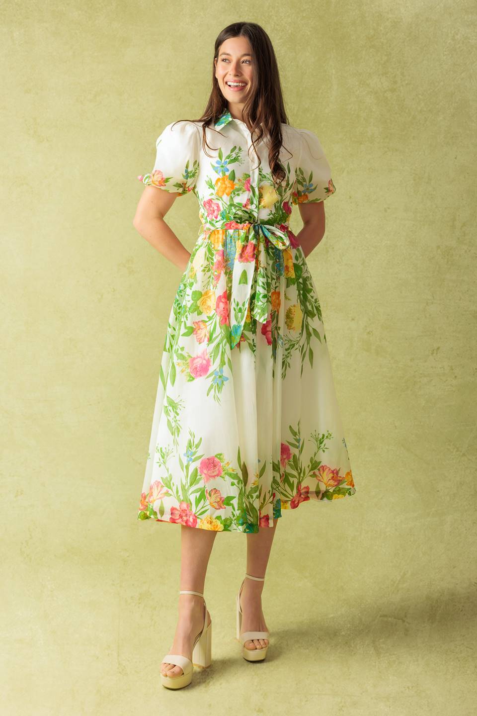 MUCH TO DO Floral Print Midi Dress - Elegant Summer Dress for Women, Perfect for Parties, Weddings & Casual Outings