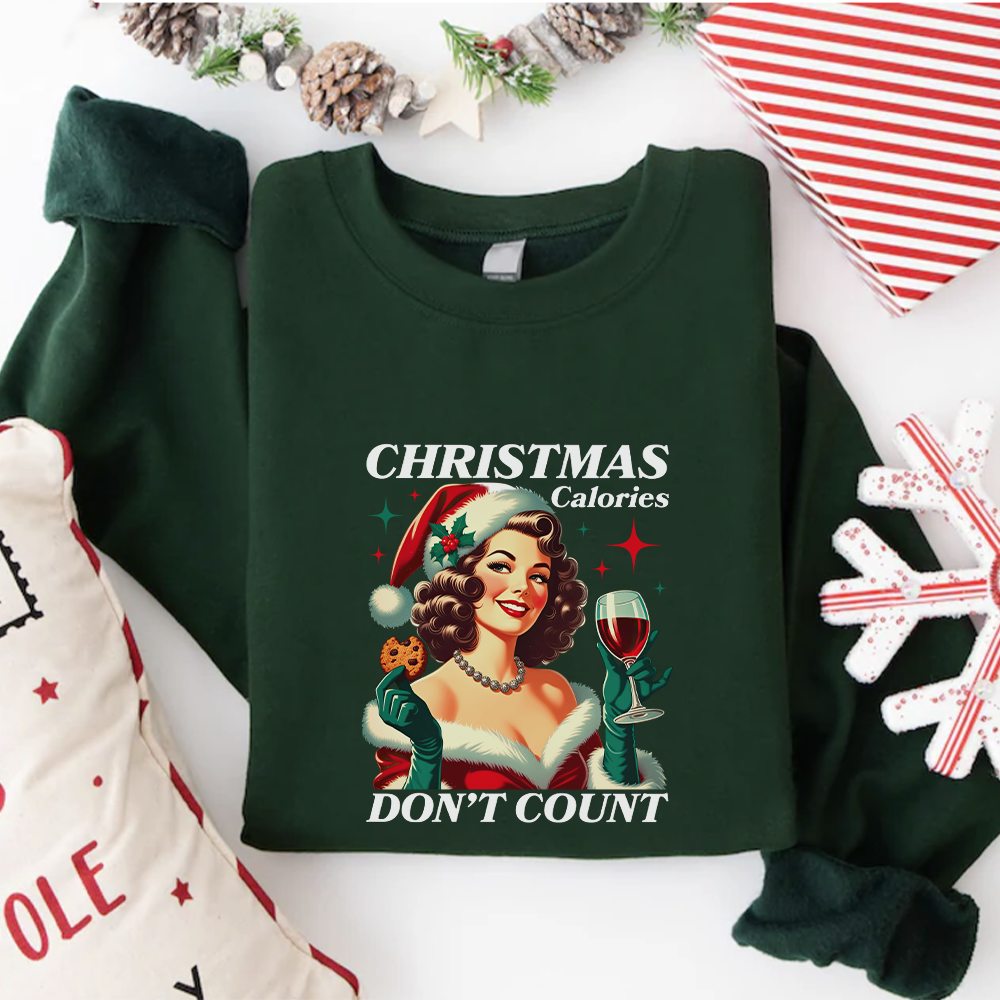 Christmas Calories Sweatshirt - Funny Holiday Pullover for Women & Men - Perfect for Xmas Parties, Family Gatherings & Cozy Winter Nights