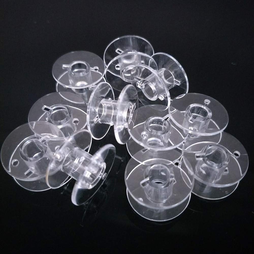 50PCS Clear Plastic Sewing Machine Bobbins - Compatible with Brother, Janome, Singer & Elna - Perfect for Quilting, Dressmaking & DIY Sewing Projects
