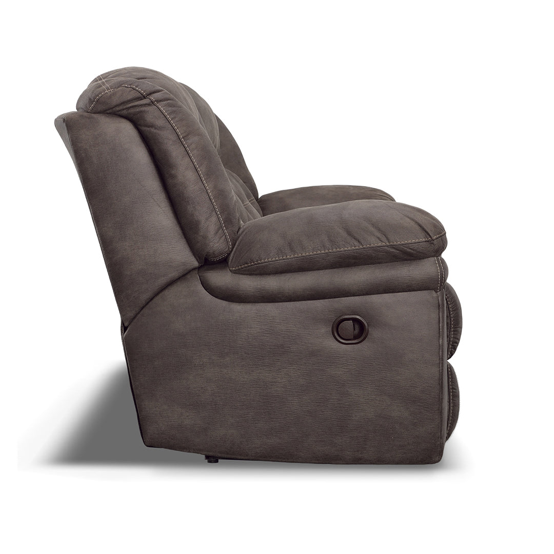 Premium Frontier Reclining Sofa - 3-Seater Leather Living Room Couch with Adjustable Backrest and Cup Holders - Perfect for Home Theater, Family Room & Office Lounge (Brown)