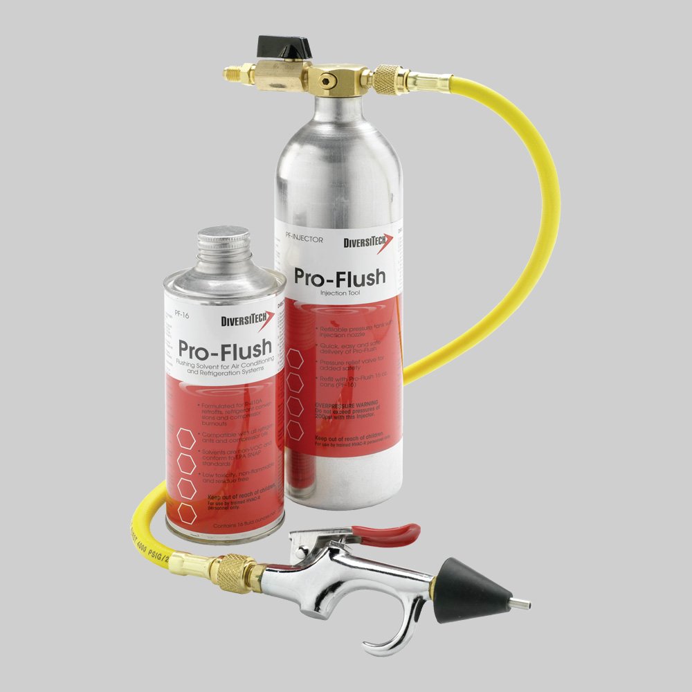 Diversitech PF-KIT Pro Flush HVAC Flushing Solvent Kit - Professional A/C System Cleaner for R22, R134a, R410a | Ideal for HVAC Maintenance, Auto AC Repair & Refrigerant Line Cleaning