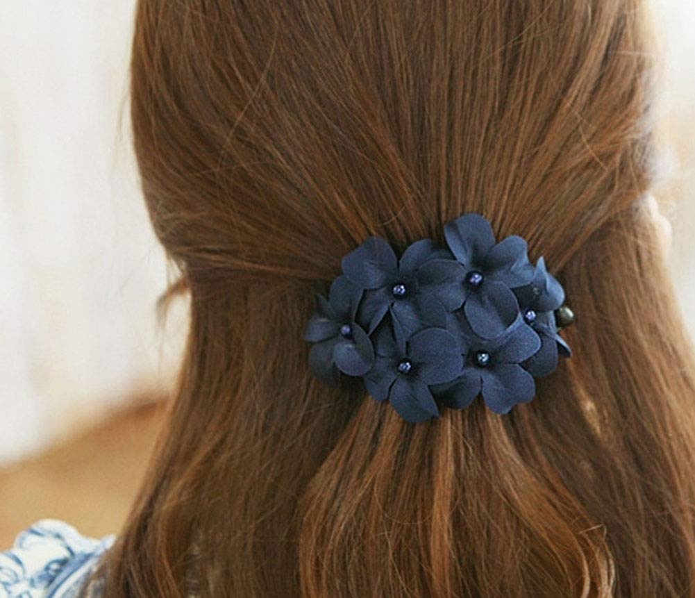 3PCS Women's Floral Hair Clips - Elegant Banana Hair Clips with Comb, Hair Clincher & Ponytail Holder for Women (Perfect for Weddings, Parties & Everyday Styling)
