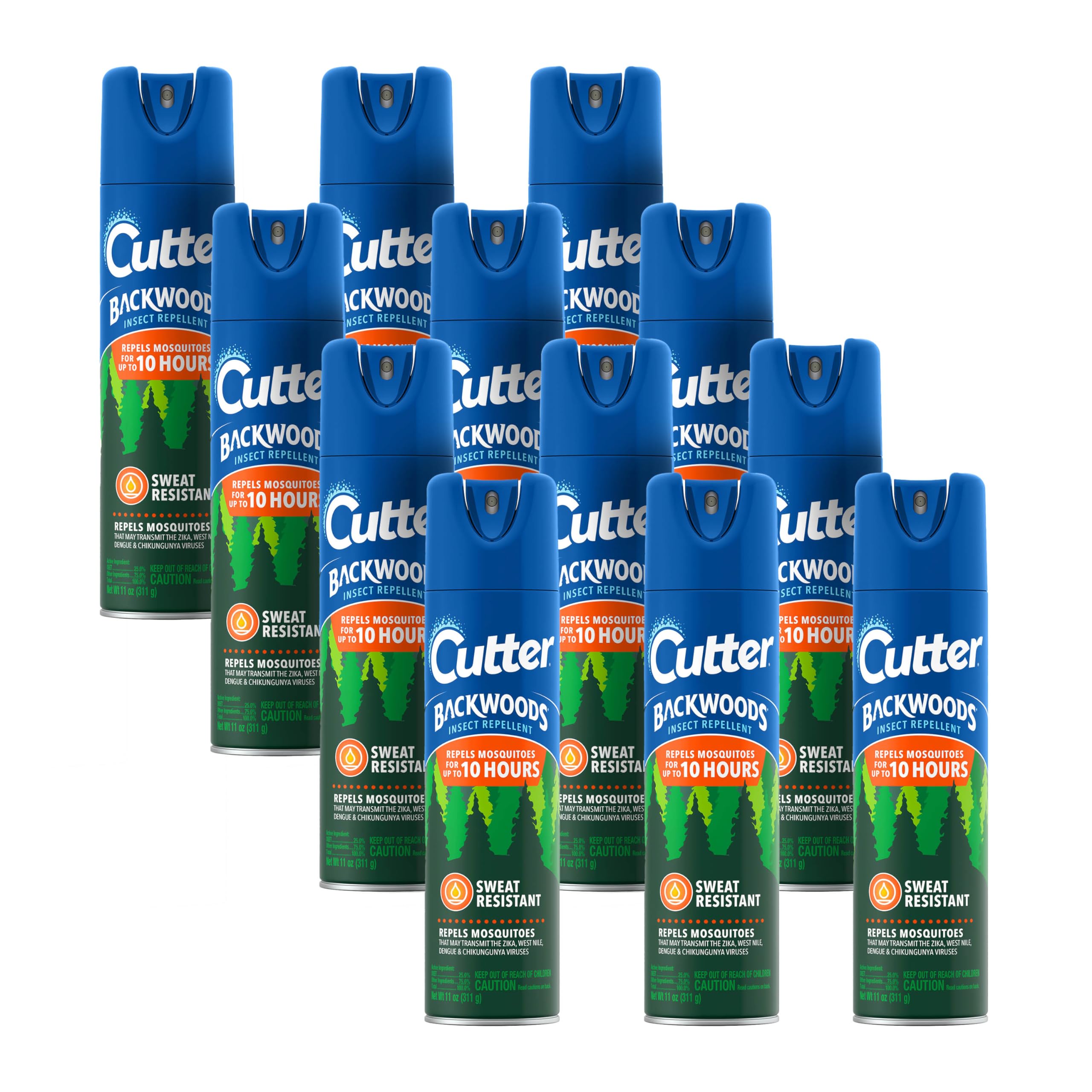 Backwoods Insect Repellent Spray - 11 oz Aerosol Can (12-Pack) | DEET-Free Bug Spray for Camping, Hiking & Outdoor Activities