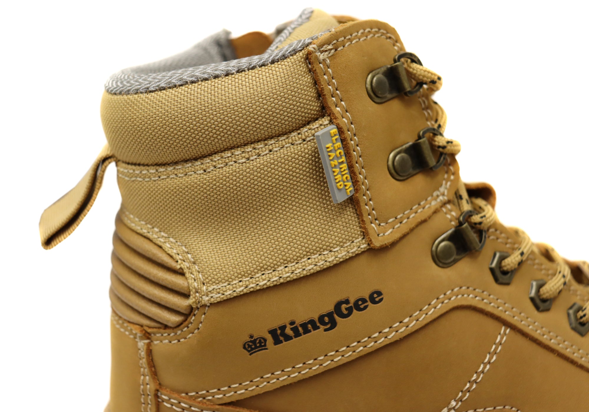 KingGee Men's 6 Inch Phoenix Zip & Lace Composite Toe Safety Work Boots - Durable Steel Toe Shoes for Construction, Warehouse & Outdoor Work