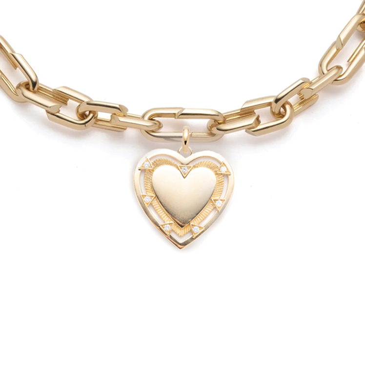 Heart Token Love Necklace - Medium Strong Heart Chain Pendant for Women, Gift for Her, Valentine's Day Jewelry - Perfect for Romantic Dates, Anniversaries & Special Occasions