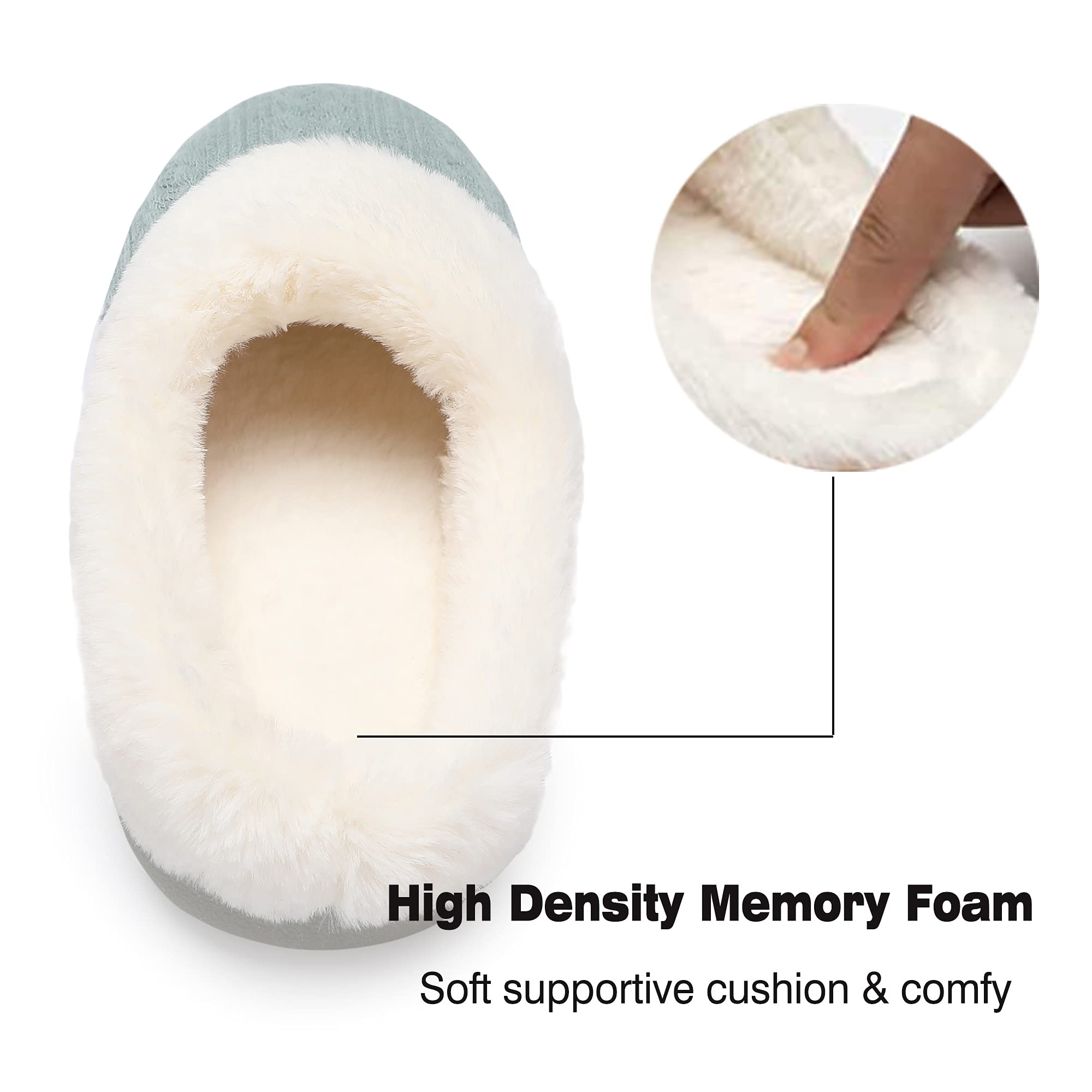 Women's Fuzzy Comfy Warm House Slippers - Soft Plush Knitted Indoor/Outdoor Winter Slippers for Women | Perfect for Lounging at Home, Running Errands & Cold Weather Comfort