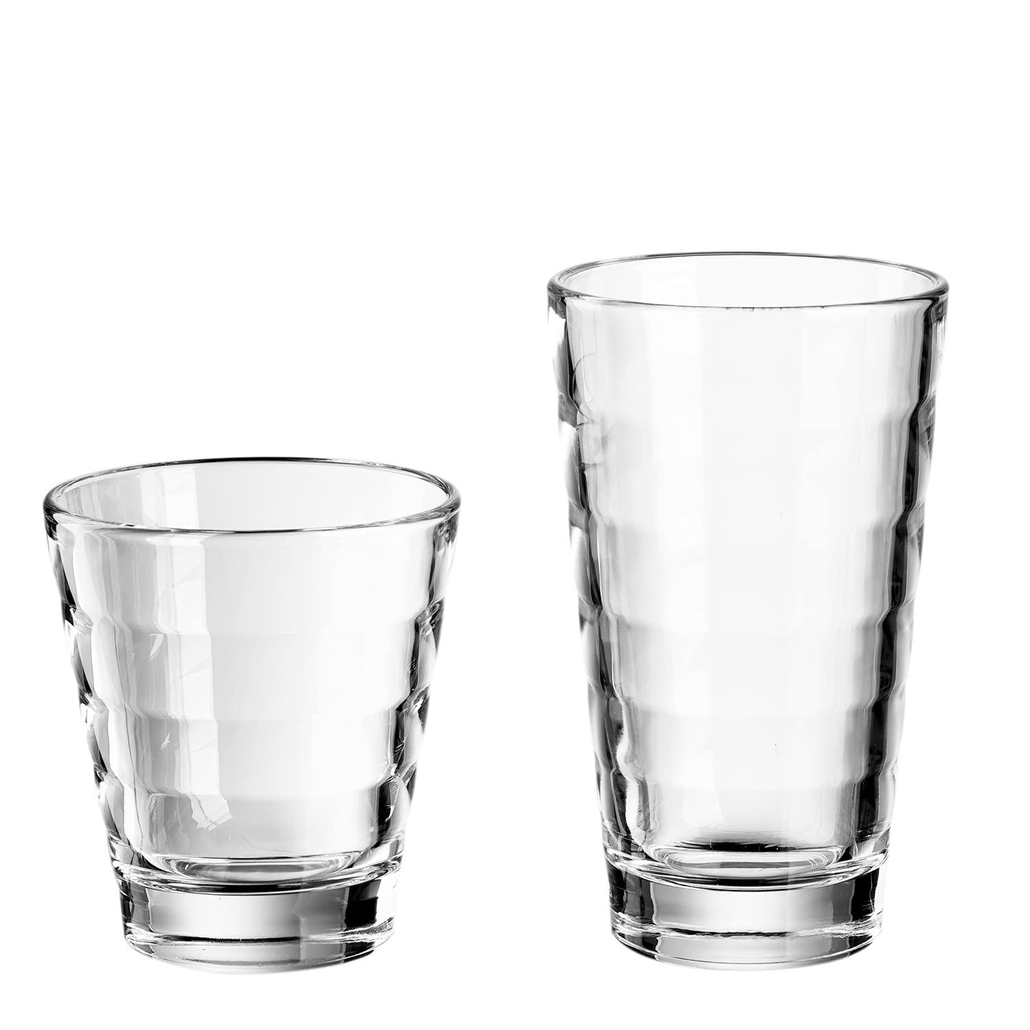 12-Piece Clear Glass Onda Tumbler Set - Durable Drinking Glasses for Cocktails, Iced Coffee & Beverages - Perfect for Home, Parties & Restaurants