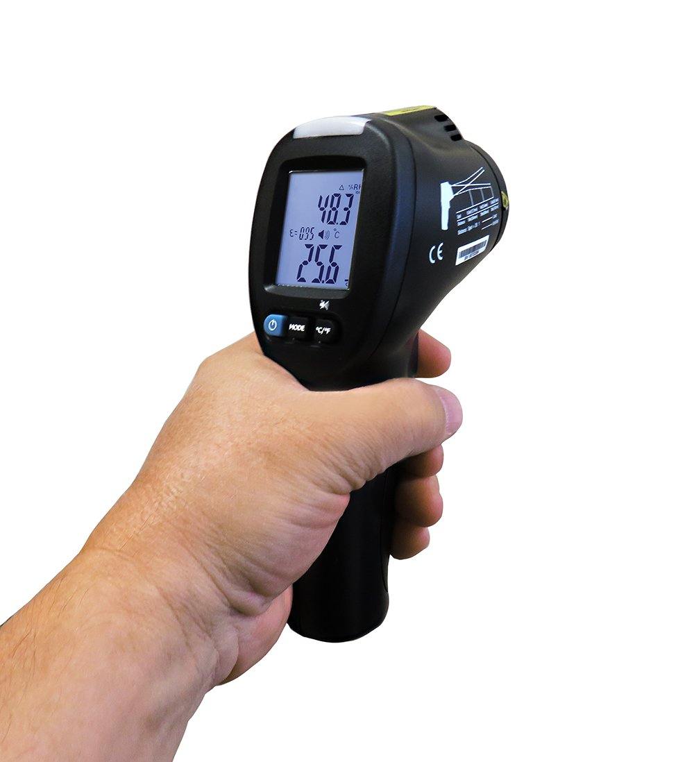 Advanced Infrared Thermometer with Dewpoint 20:1 Ratio & 605°F Range - Perfect for HVAC, Industrial, and Home Temperature Measurement
