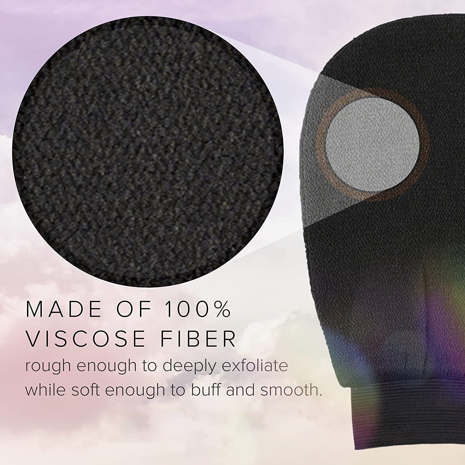 PRIVIU Exfoliating Glove for Face & Body - Double-Layer Viscose Fiber Scrub Mitt for Dead Skin & Tan Removal - Perfect for Spa, Shower & At-Home Skincare Routine