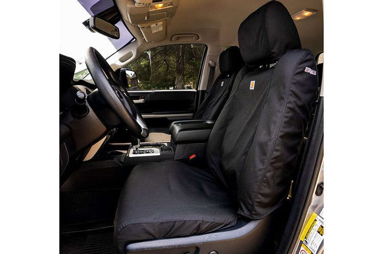 Covercraft SSC3484COBK Custom Carhartt Super Dux SeatSaver Front Seat Covers for 2019-2021 Dodge Ram 2500/3500 - Heavy Duty Black Truck Seat Protection for Work & Off-Road Adventures