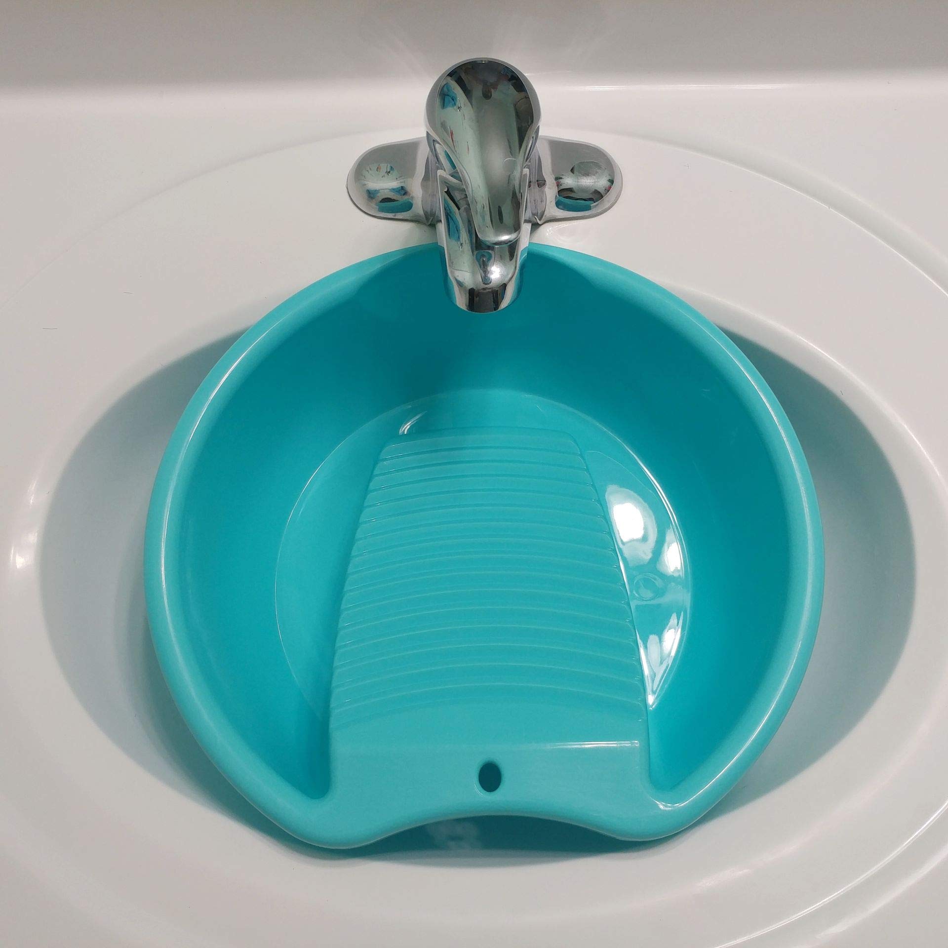 Blue Washboard Basin for Hand Washing Clothes | Small Delicate Items Laundry | Vintage Style Sink Scrubber for Camping, Off-Grid Living & Eco-Friendly Cleaning