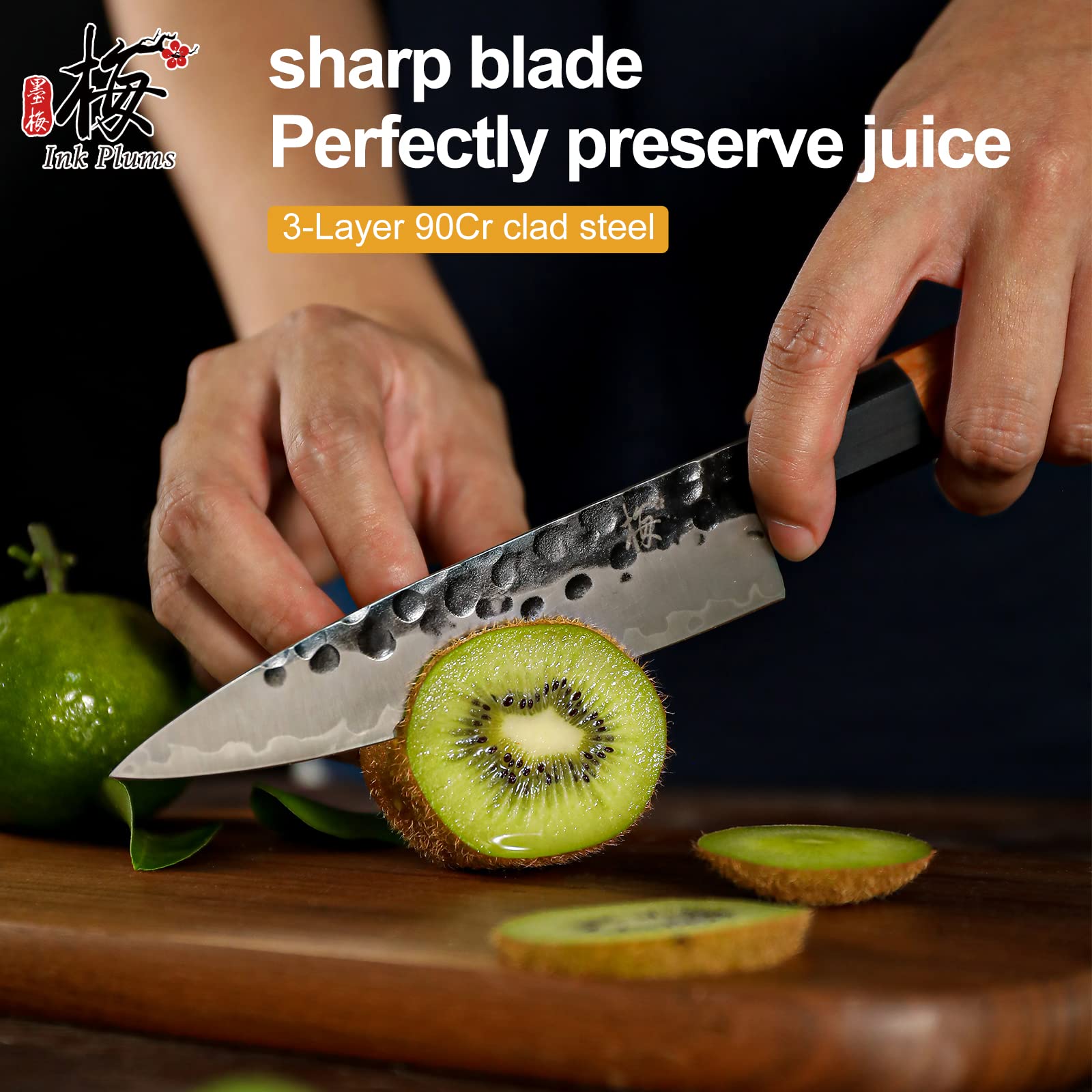 5.7 Inch Sharp High Carbon Stainless Steel Paring Knife - Olivewood Handle Kitchen Utility Knife for Peeling, Slicing Fruits & Vegetables | Perfect for Home Cooking, Camping & Food Prep