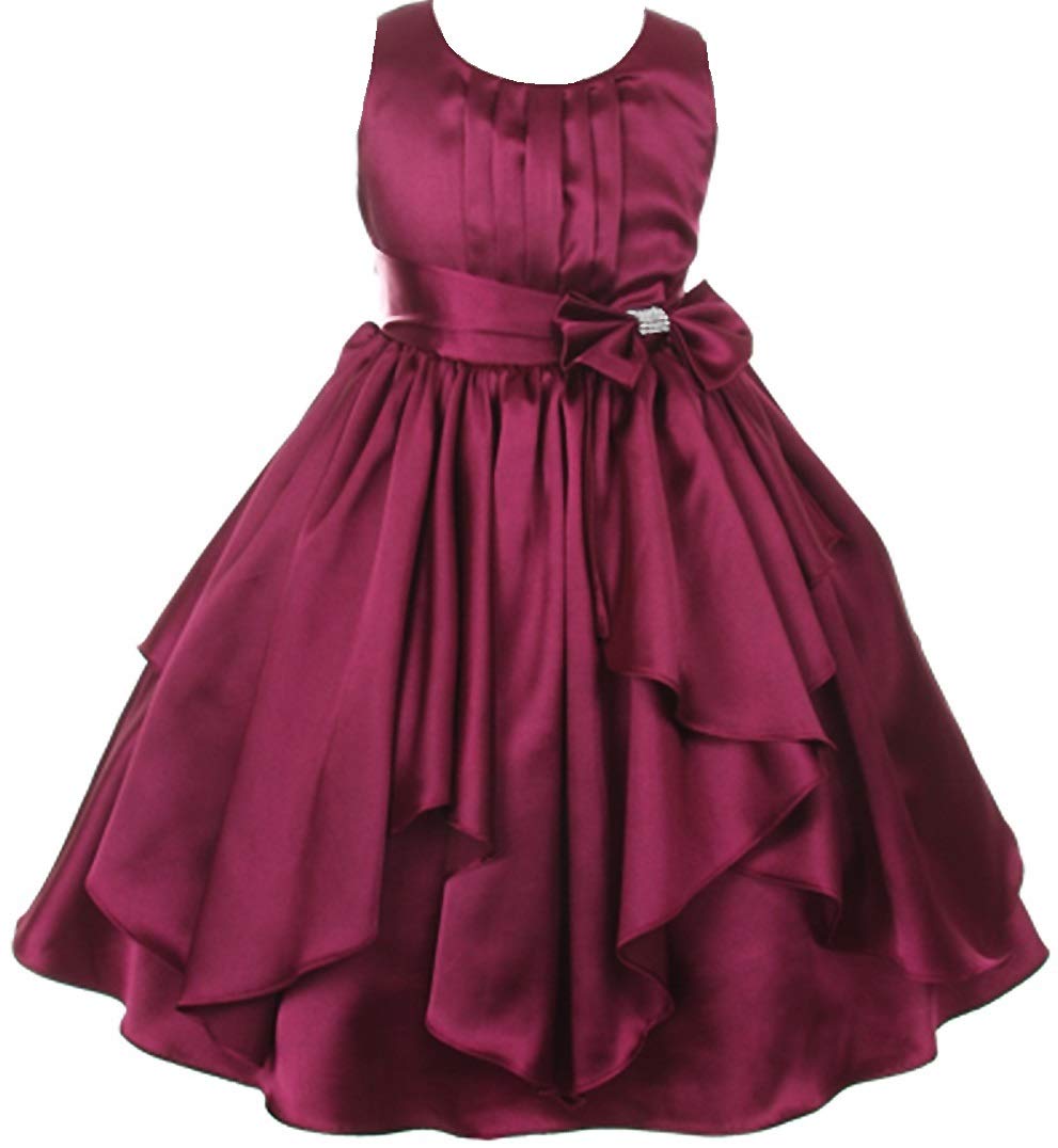 Charmeuse Layered Ruffled Flower Girls Dresses for Toddlers - Elegant Party & Special Occasion Outfits for Little Princesses