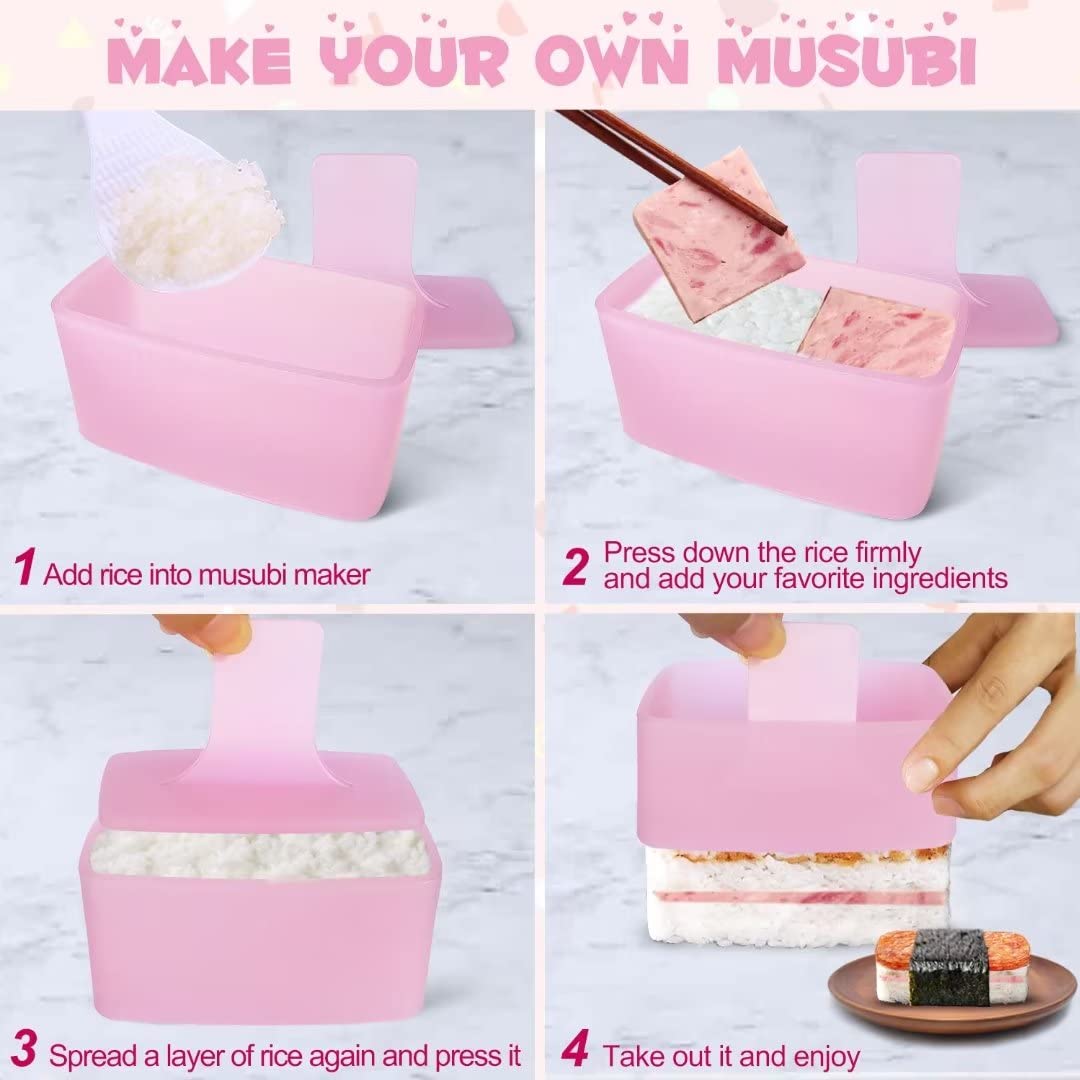 3-Pack Onigiri Mold Set - Triangle Rice Ball & Musubi Maker Kit for Sushi, Bento & DIY - Perfect for Kids Lunch, Home Cooking & Japanese Cuisine
