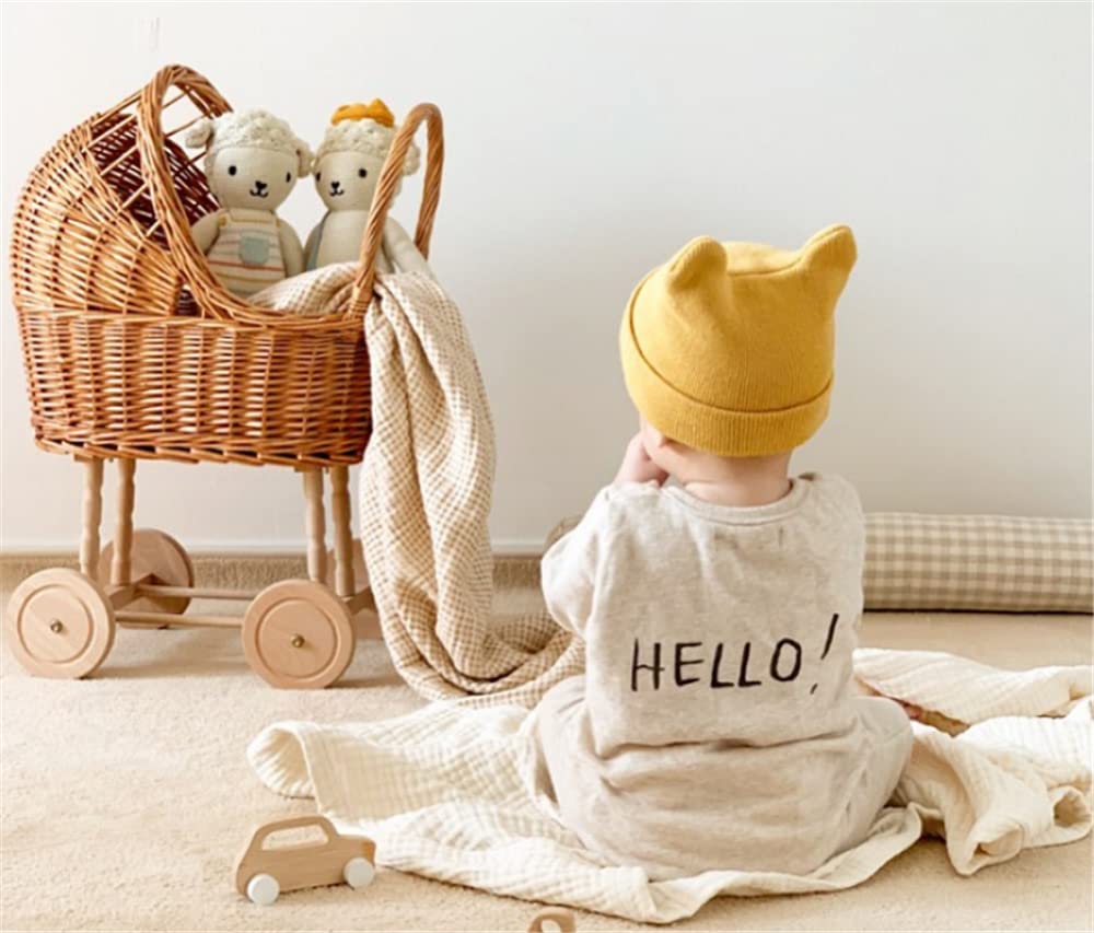 Vintage Baby Doll Wicker Pram - Classic Rattan Stroller Toy for Kids | Small Foot Toys | Perfect for Pretend Play, Nursery Decor & Photo Props