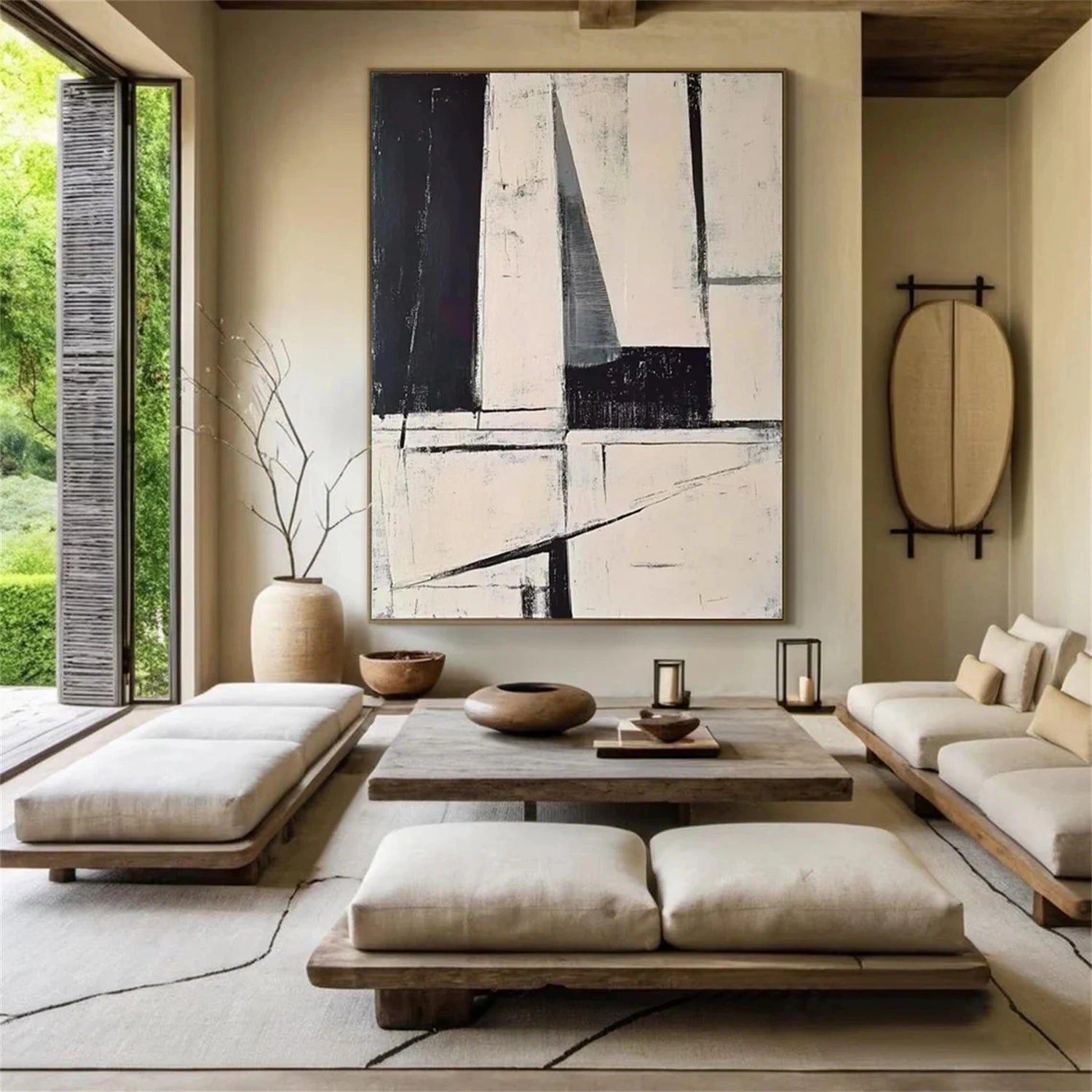 Abstract Tranquility Art Painting - Modern Canvas Wall Decor for Living Room, Bedroom & Office | #WS232 | Handmade Contemporary Artwork for Home & Office Decor