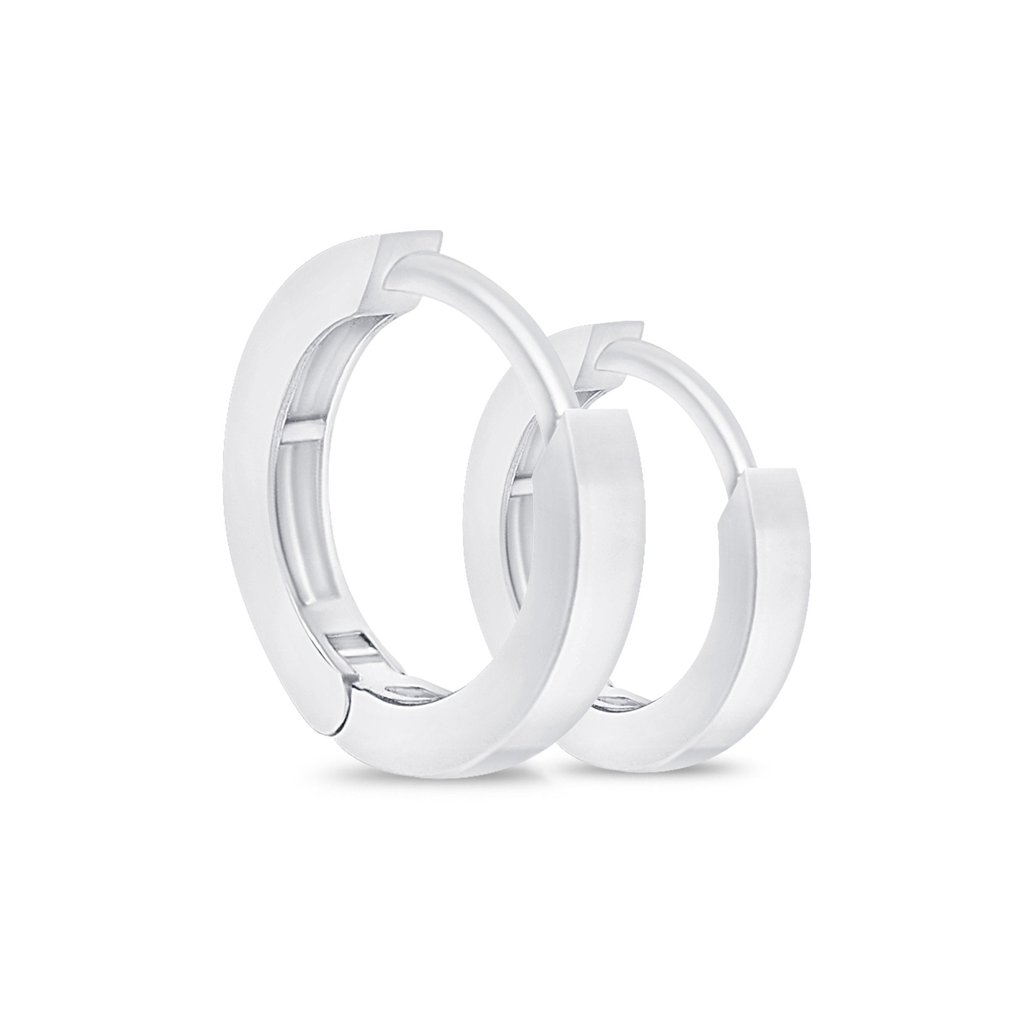 14K Solid White Gold Mini Hoop Earrings for Women - Dainty Everyday Studs, Perfect for Work, Date Night & Gifting