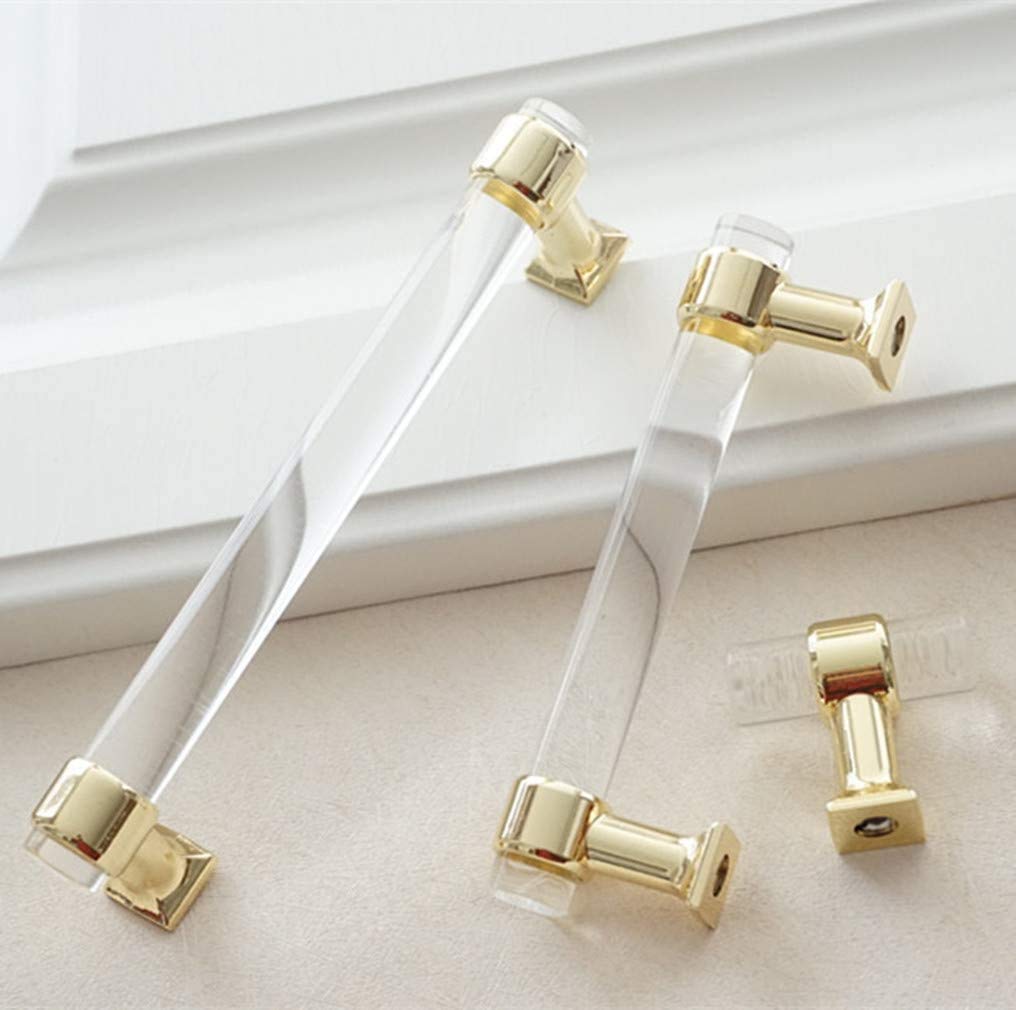 Gold Acrylic Knob Cabinet Pulls 2.5