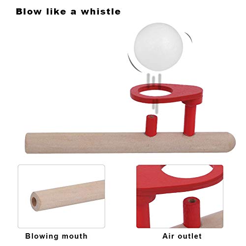 TOPINCN Floating Blow Pipe Ball Toy - Wooden Balance Blowing Game for Kids | Educational STEM Toy for Hand-Eye Coordination | Fun Party & Classroom Activity