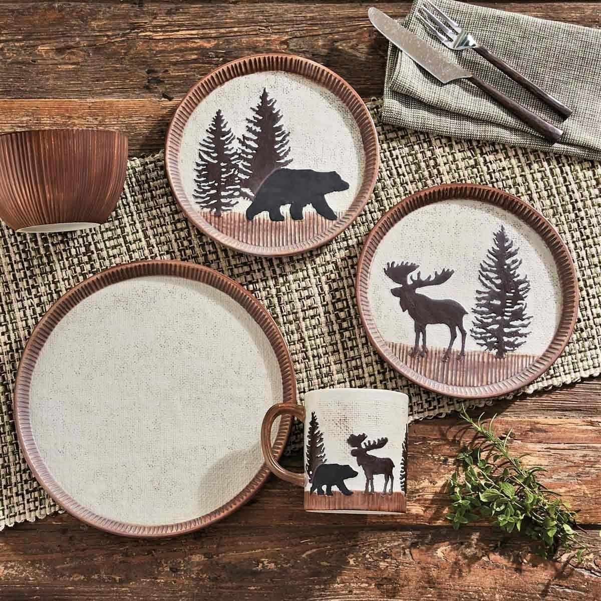 Yakutat Wildlife Dinnerware Collection - Premium Ceramic Plates & Bowls with Nature-Inspired Designs for Home Dining & Outdoor Entertaining