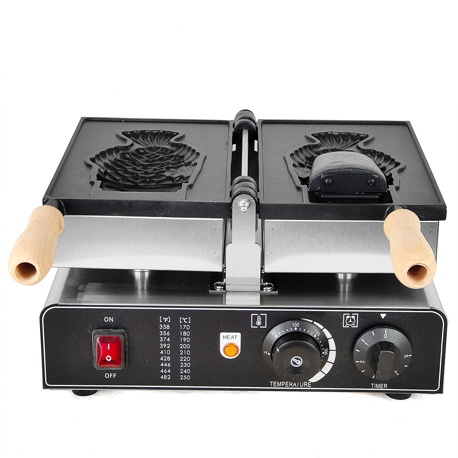 Commercial Electric Waffle Maker - Nonstick Ice Cream Cone & Fish Waffle Baker Machine, Energy Efficient for Cafes, Dessert Shops & Snack Bars - Perfect for Making Bubble Waffles, Ice Cream Cones & Sweet Treats