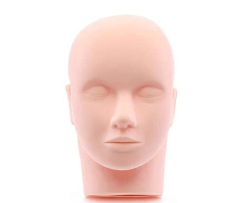 Professional Silicone Rubber Makeup Practice Head - Realistic Cosmetics Training Mannequin for Beauty School & Salon Makeup Artists - Perfect for Foundation, Eyeshadow & Lipstick Application Practice
