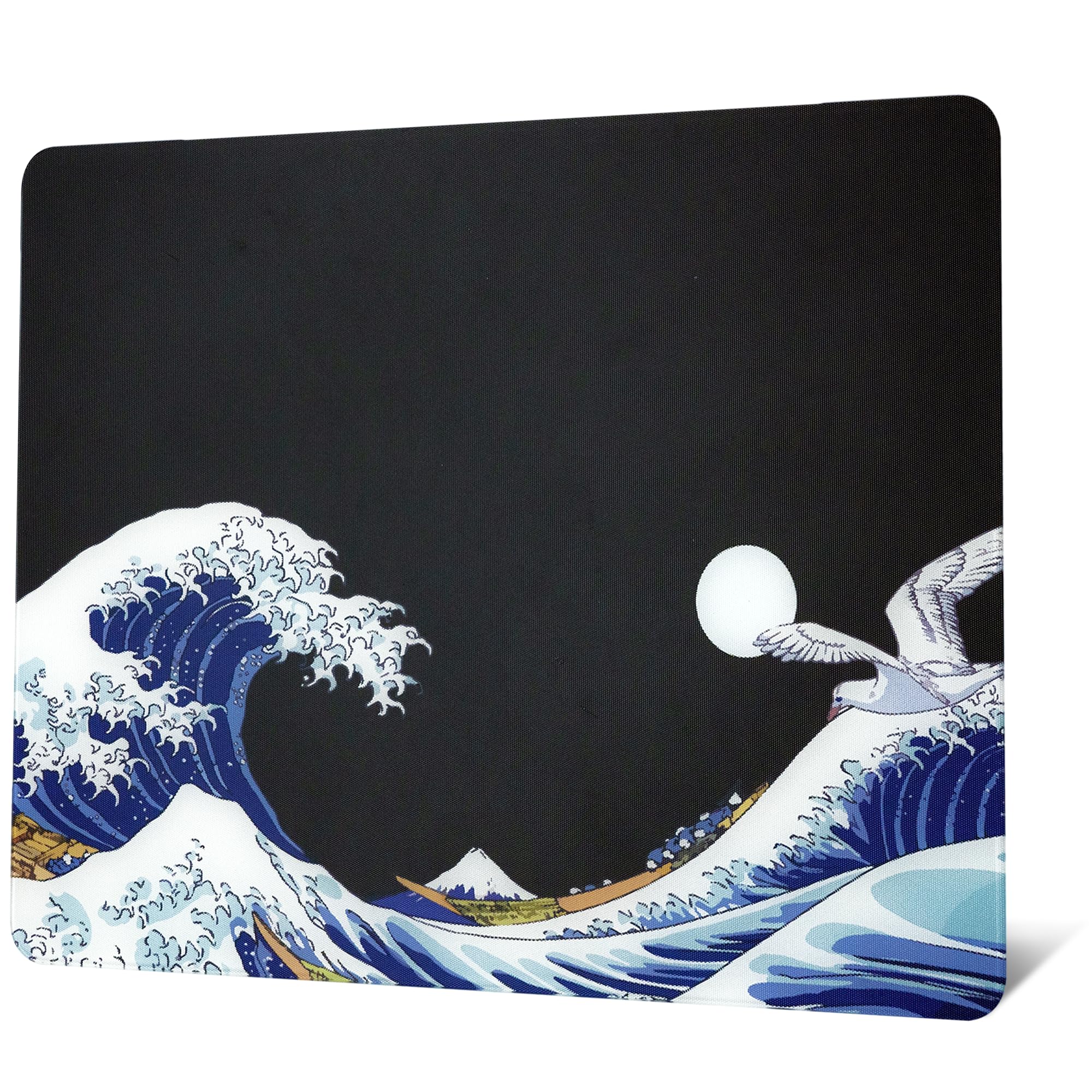 XVX Glass Gaming Mousepad - Black Coral Sea Hard Surface Professional Large Mouse Mat (410mm x 310mm) for Enhanced Precision & Speed | Perfect for Esports, PC Gaming & Office Work
