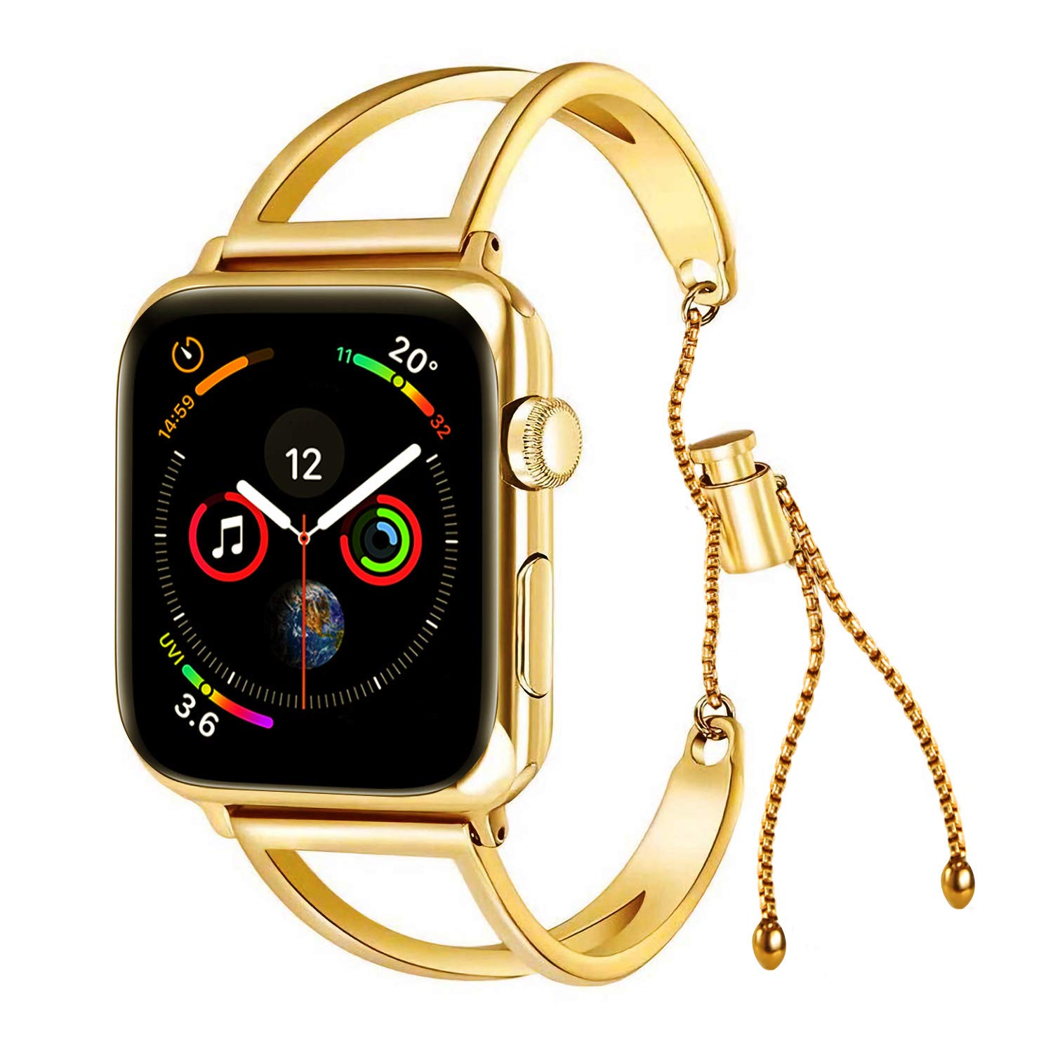 Premium 42mm Stainless Steel Watch Band for Apple Watch Series 1/2/3/4 - Adjustable Cuff Bracelet Strap | Perfect for Workouts, Business Meetings & Everyday Wear